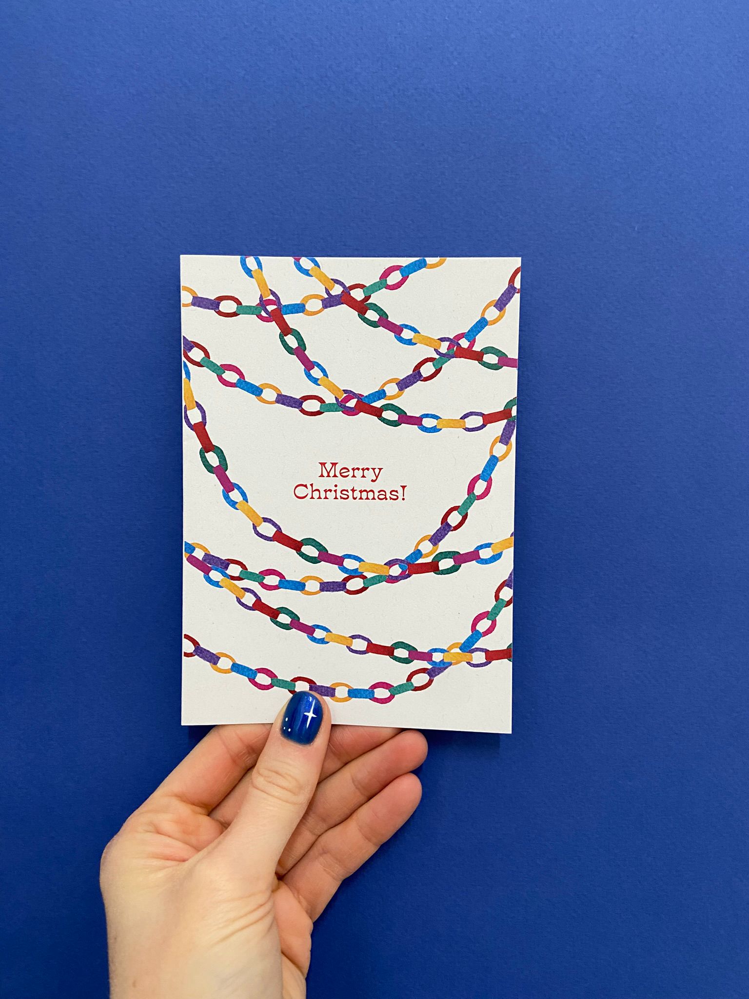 Merry Christmas Paper Chain Card - Christmas Card Paper Arcade Modern Love Store Glasgow