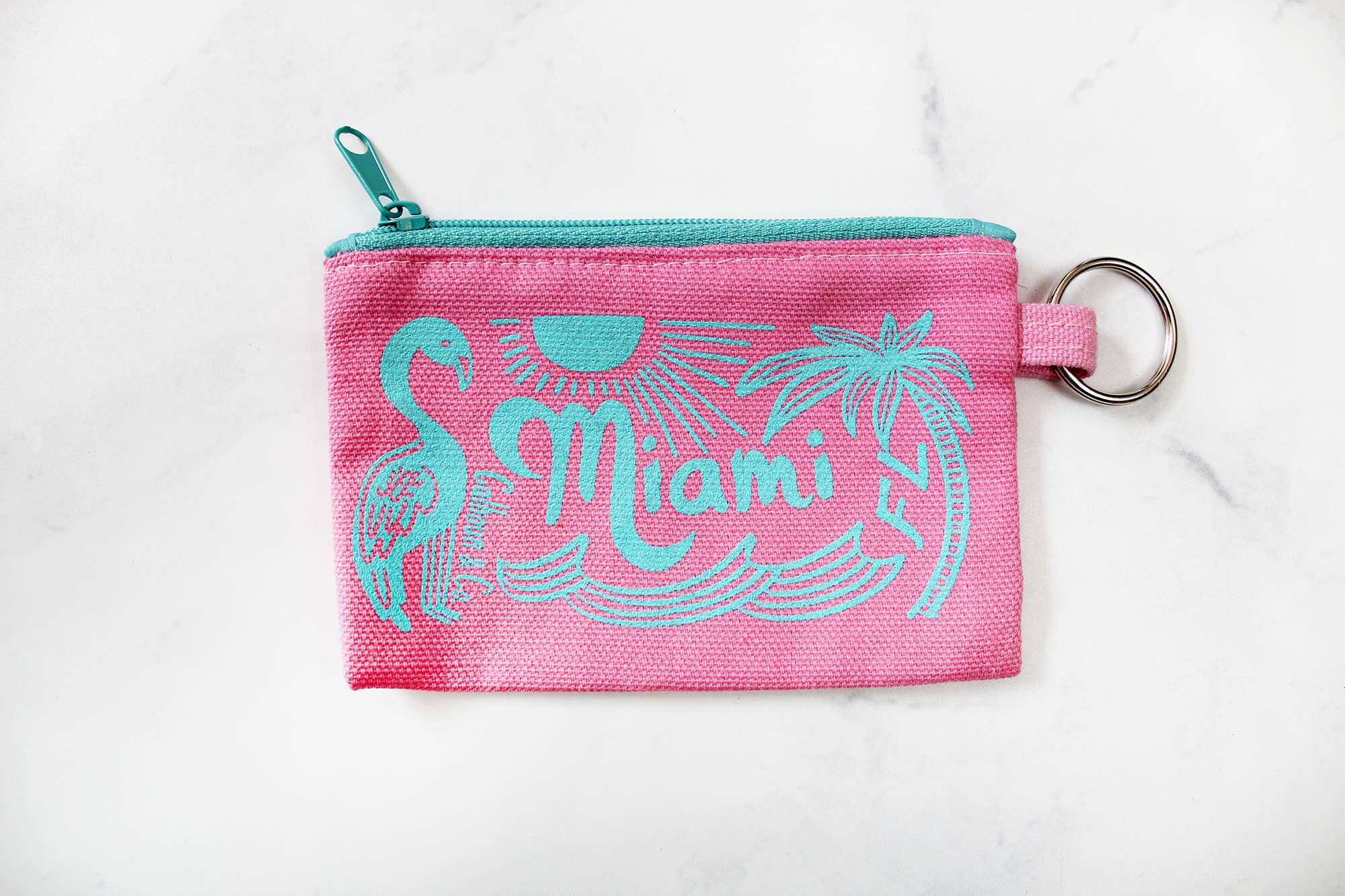Miami Florida Zipper Card Pouch with Keyring - Calhoun & Co. Modern Love Store Glasgow