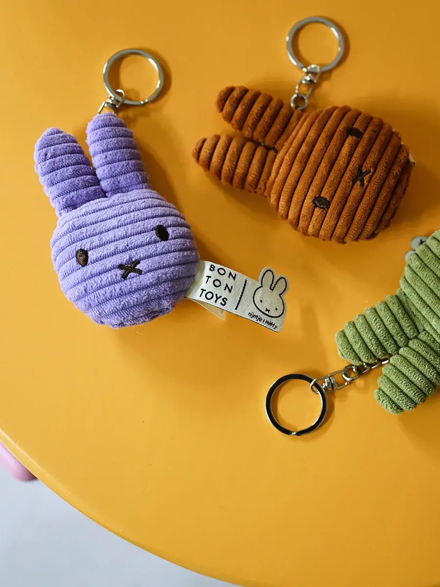 Miffy Flat Keyring Corduroy ECO Cinnamon 10cm - Miffy by S - c Brands Modern Love Store Glasgow