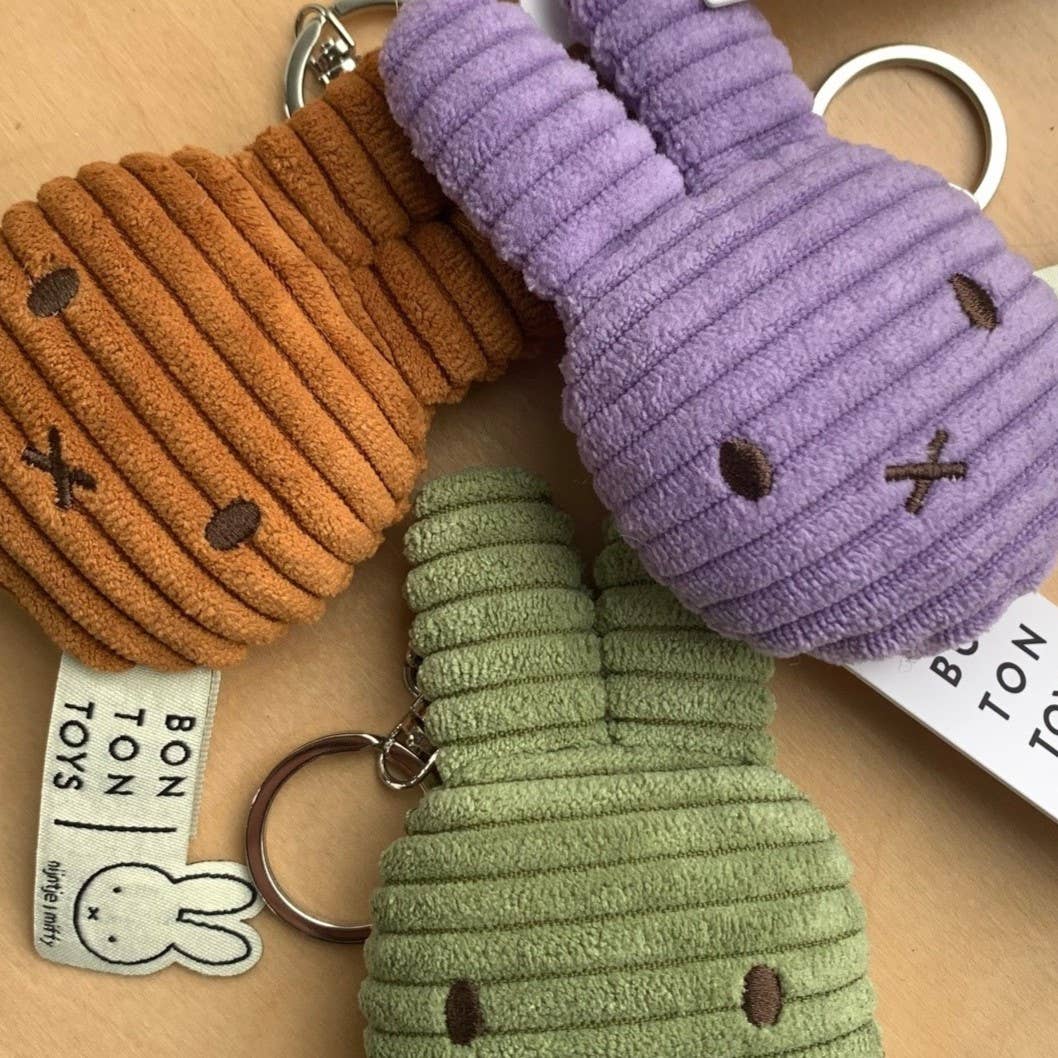 Miffy Flat Keyring Corduroy ECO Cinnamon 10cm - Miffy by S - c Brands Modern Love Store Glasgow