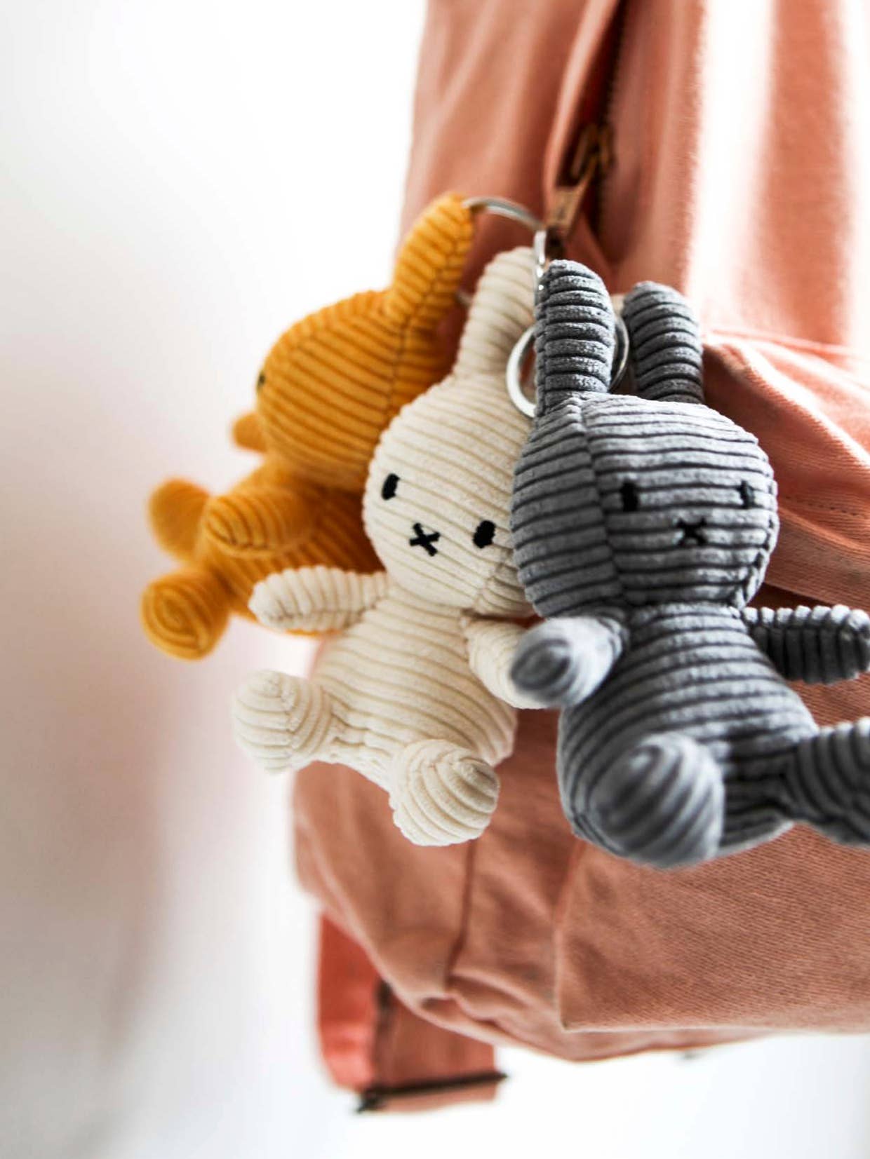 Miffy Keyring Grey Corduroy - Miffy by S - c Brands Modern Love Store Glasgow