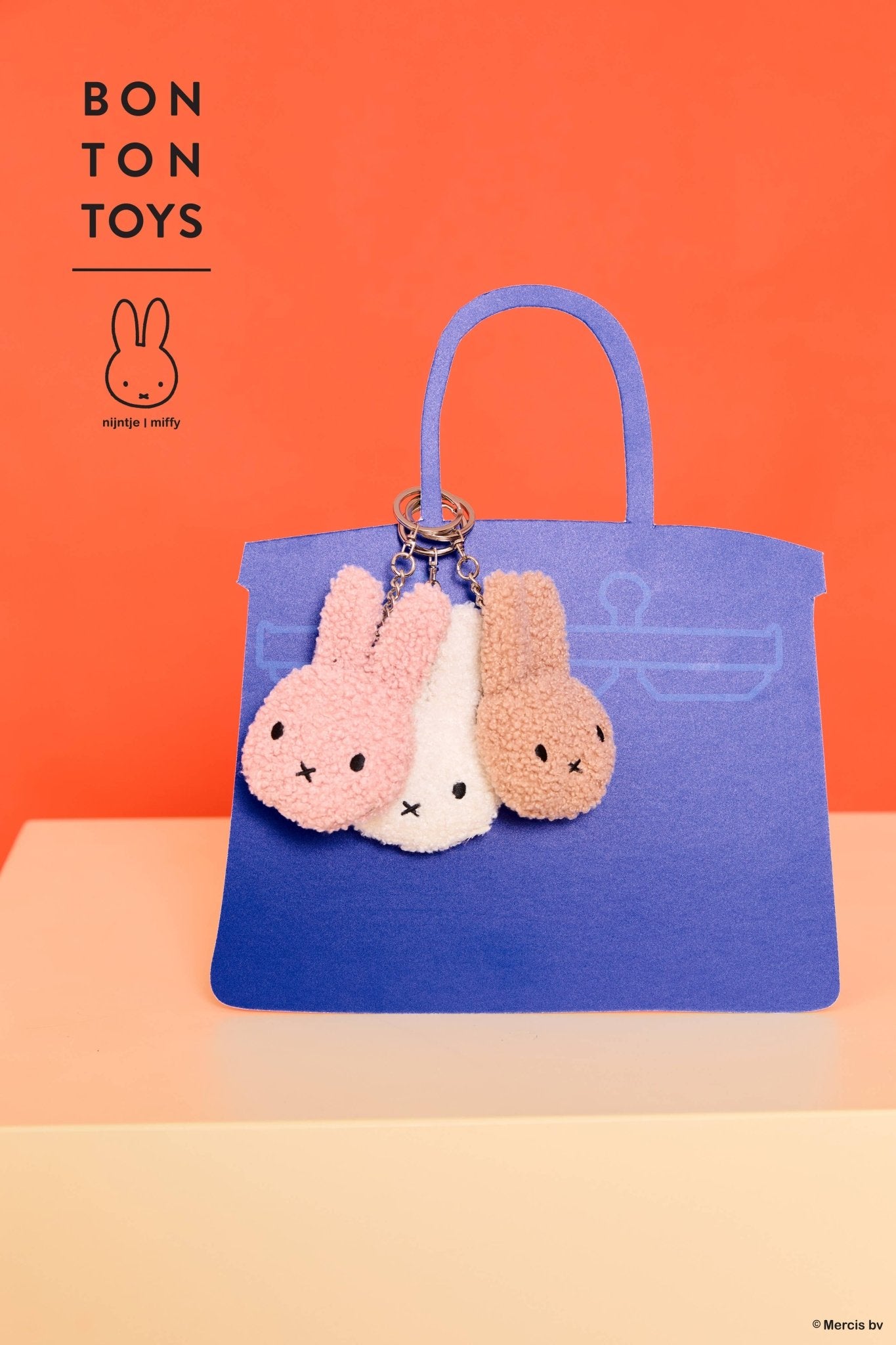 Miffy Tiny Teddy Keyring Pink 10cm - 100% Recycled - Miffy by S - c Brands Modern Love Store Glasgow