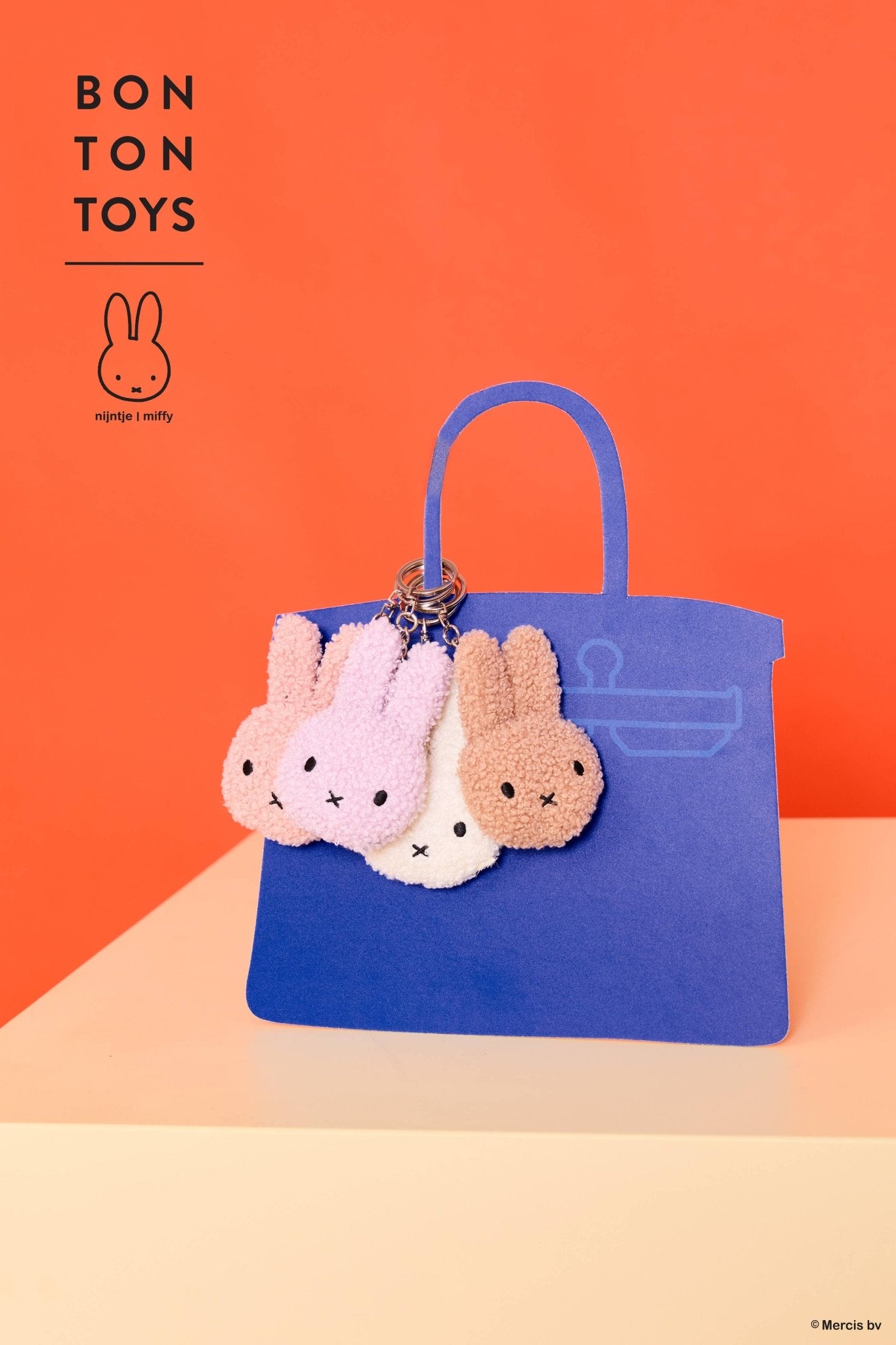 Miffy Tiny Teddy Keyring Pink 10cm - 100% Recycled - Miffy by S - c Brands Modern Love Store Glasgow