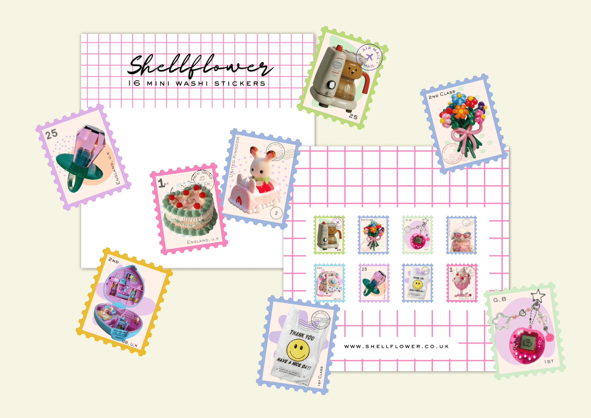 Millennial Washi Flake Stickers - Shellflower Modern Love Store Glasgow