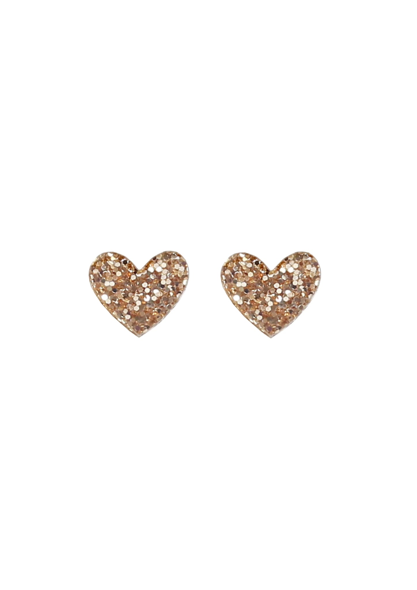 Mini Heart Studs - Gold Glitter - Kam Creates Modern Love Store Glasgow