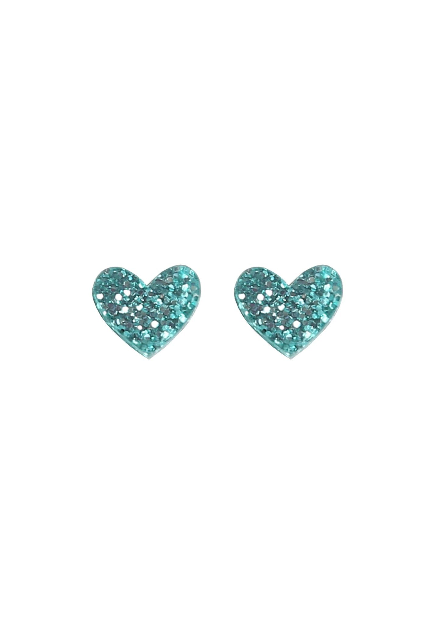 Mini Heart Studs - Jade Glitter - Kam Creates Modern Love Store Glasgow