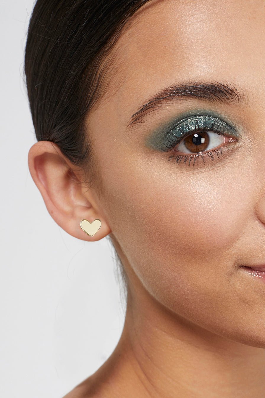 Mini Heart Studs - Pearl - Kam Creates Modern Love Store Glasgow
