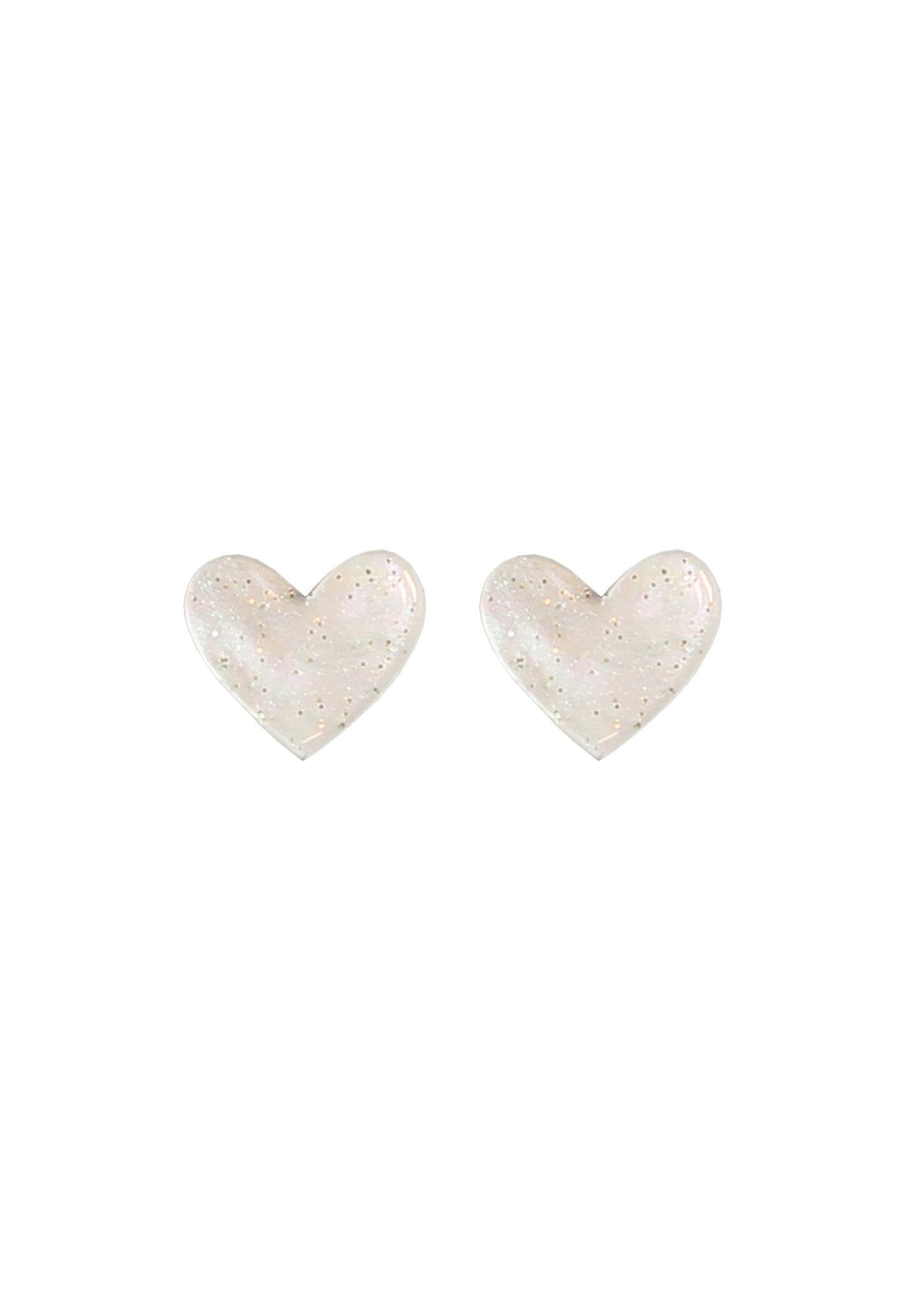 Mini Heart Studs - Pearl - Kam Creates Modern Love Store Glasgow