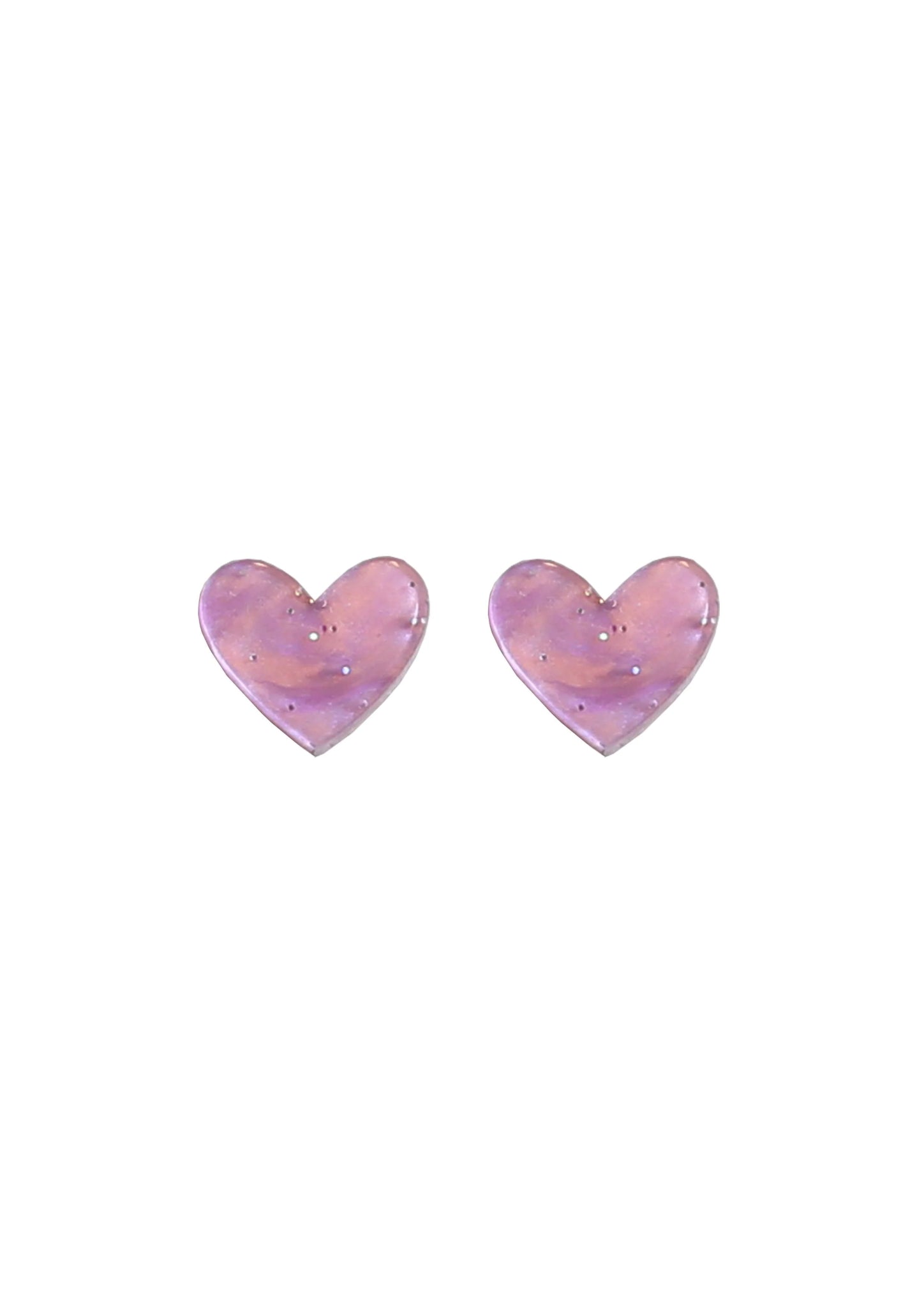 Mini Heart Studs - Purple Pearl - Kam Creates Modern Love Store Glasgow
