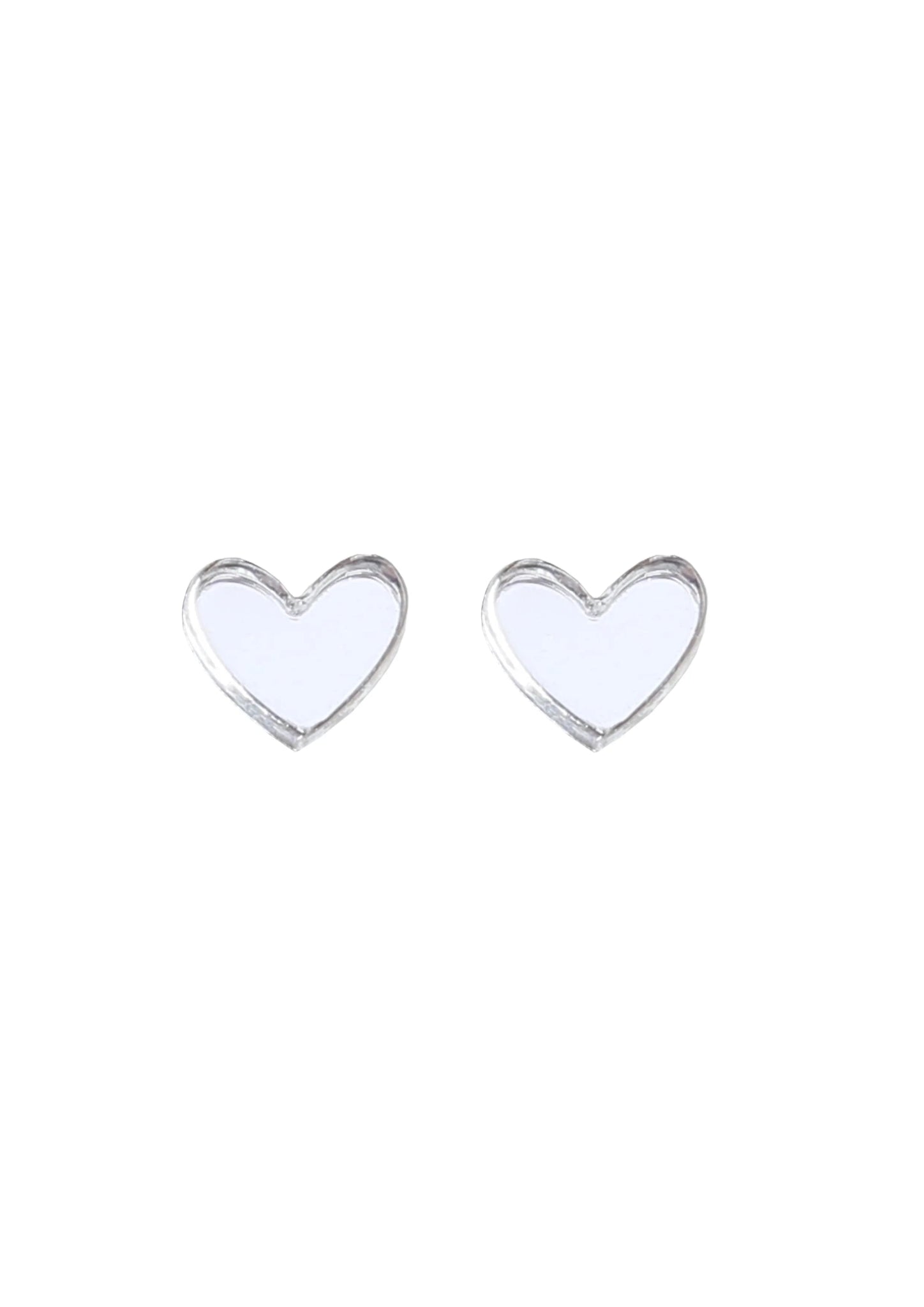 Mini Heart Studs - Silver Mirror - Kam Creates Modern Love Store Glasgow