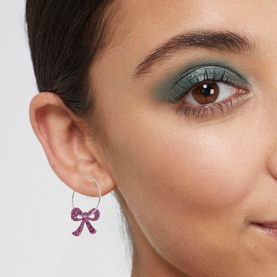 Mini Hoop Charms - Bow Gold Mirror - Kam Creates Modern Love Store Glasgow