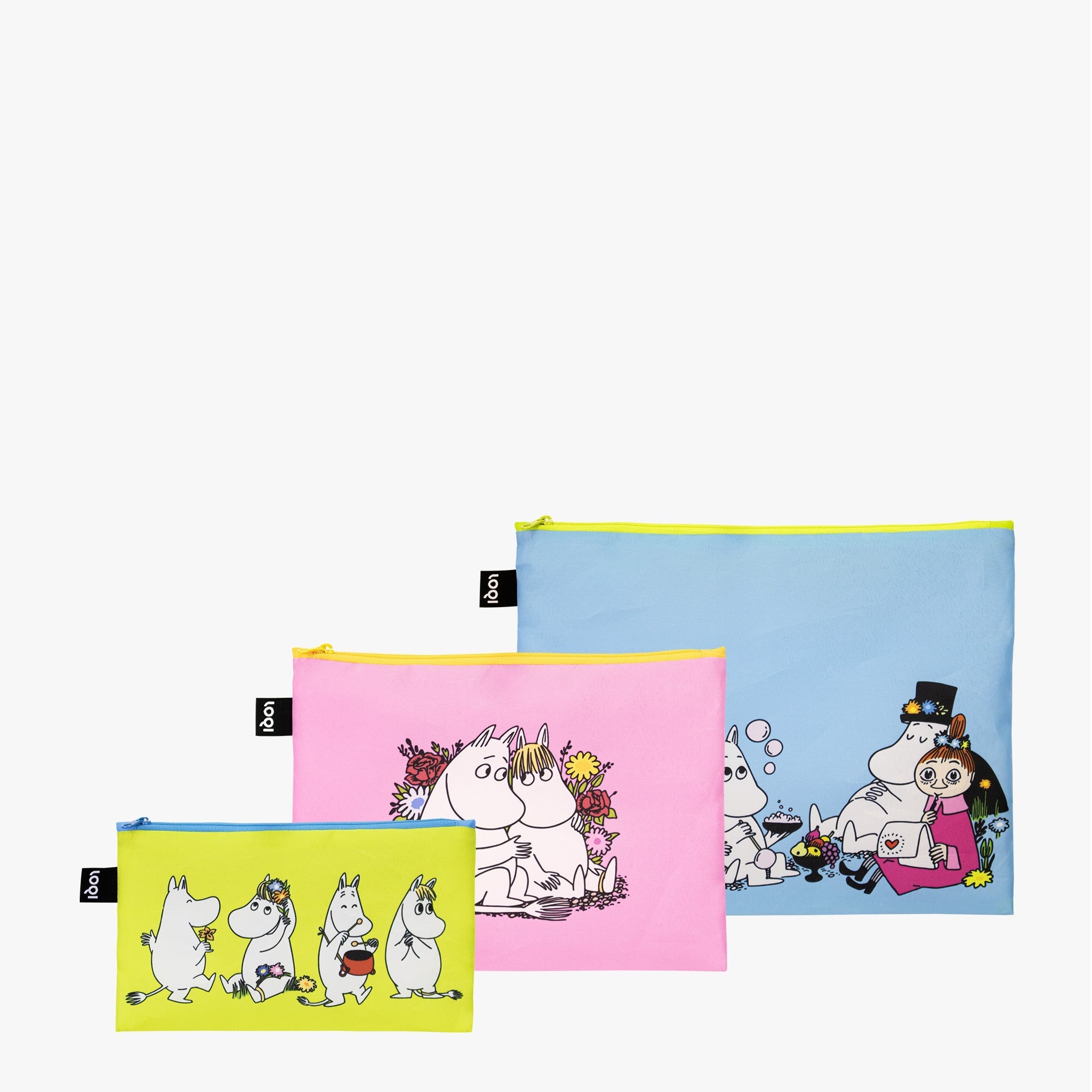 LOQI Moomin Recycled Zip Pockets - Set of 3