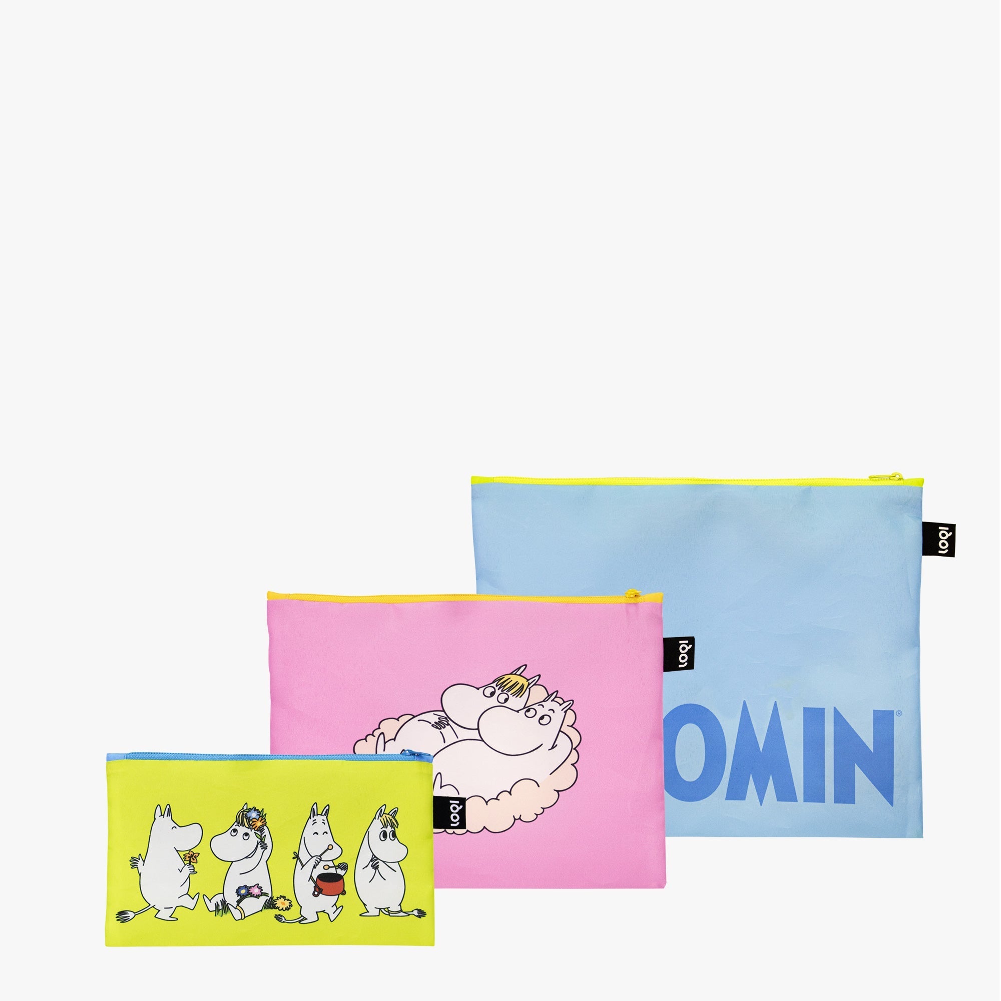 LOQI Moomin Recycled Zip Pockets - Set of 3