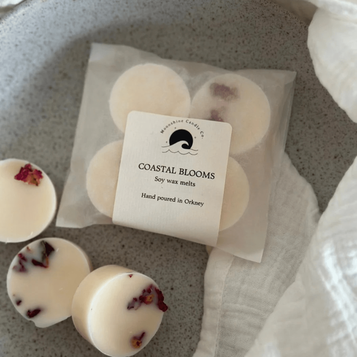 Moonshine Candles Coastal Blooms Luxury Soy Wax Melts Made in Scotland - Moonshine Candle Co. Modern Love Store Glasgow