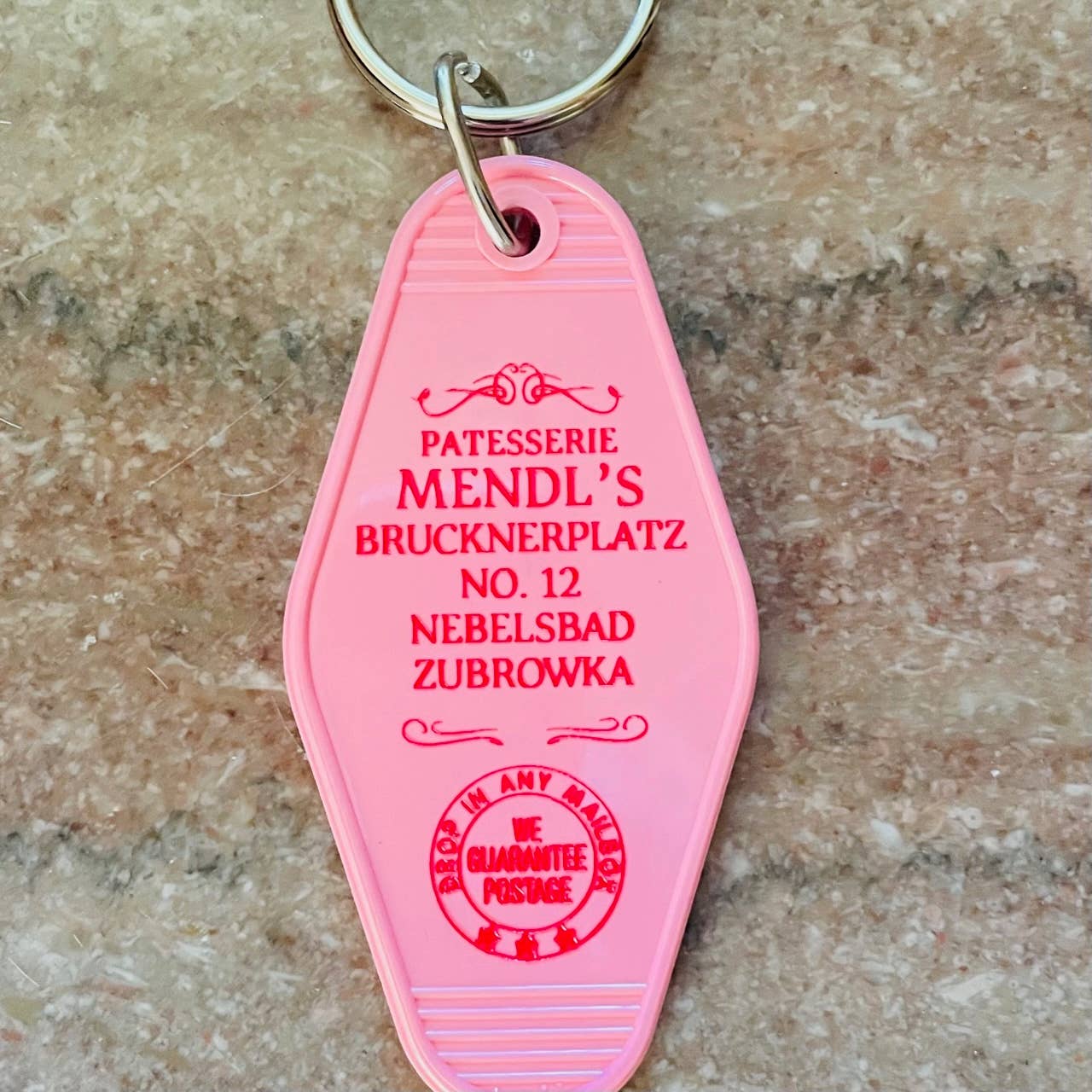 Motel Key Fob - Patesserie Mendl's (Grand Budapest Hotel) - The 3 Sisters Design Co. Modern Love Store Glasgow
