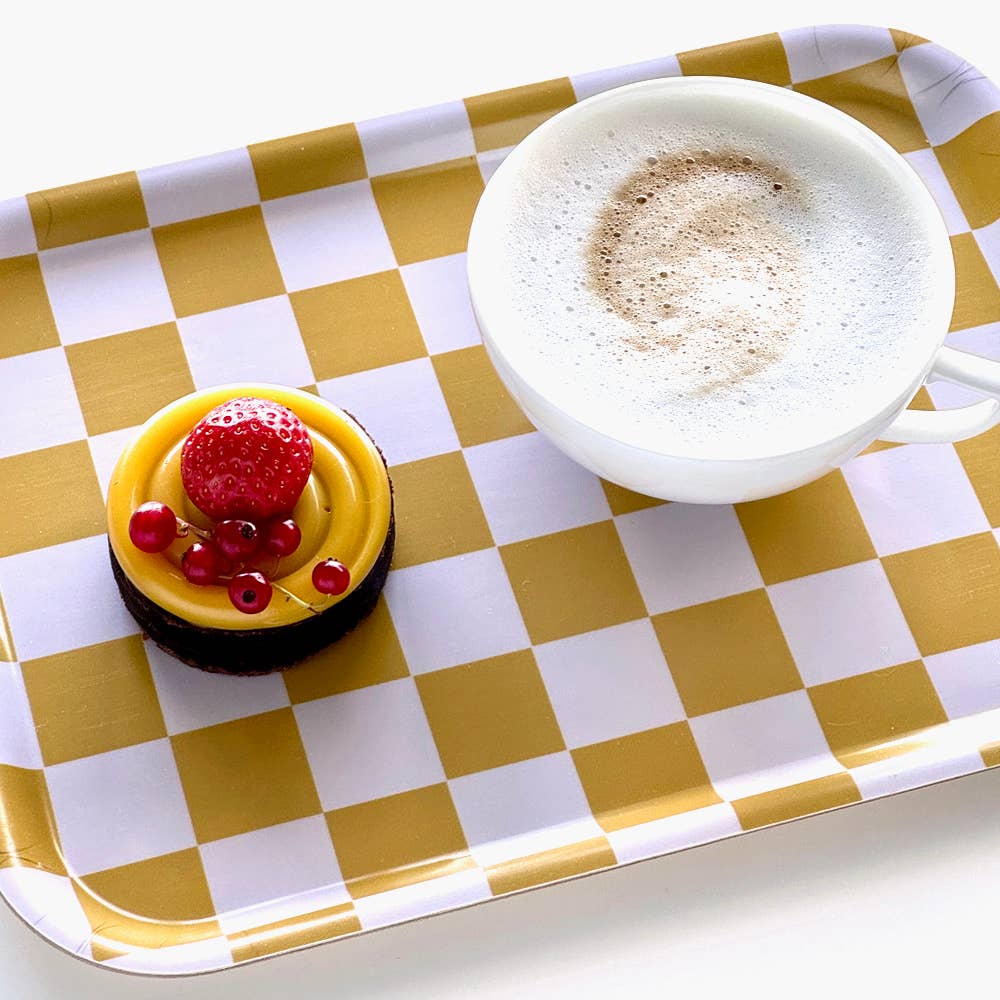 Mustard & Rectangular Serving Tray - 27x20 cm - BLU KAT Modern Love Store Glasgow