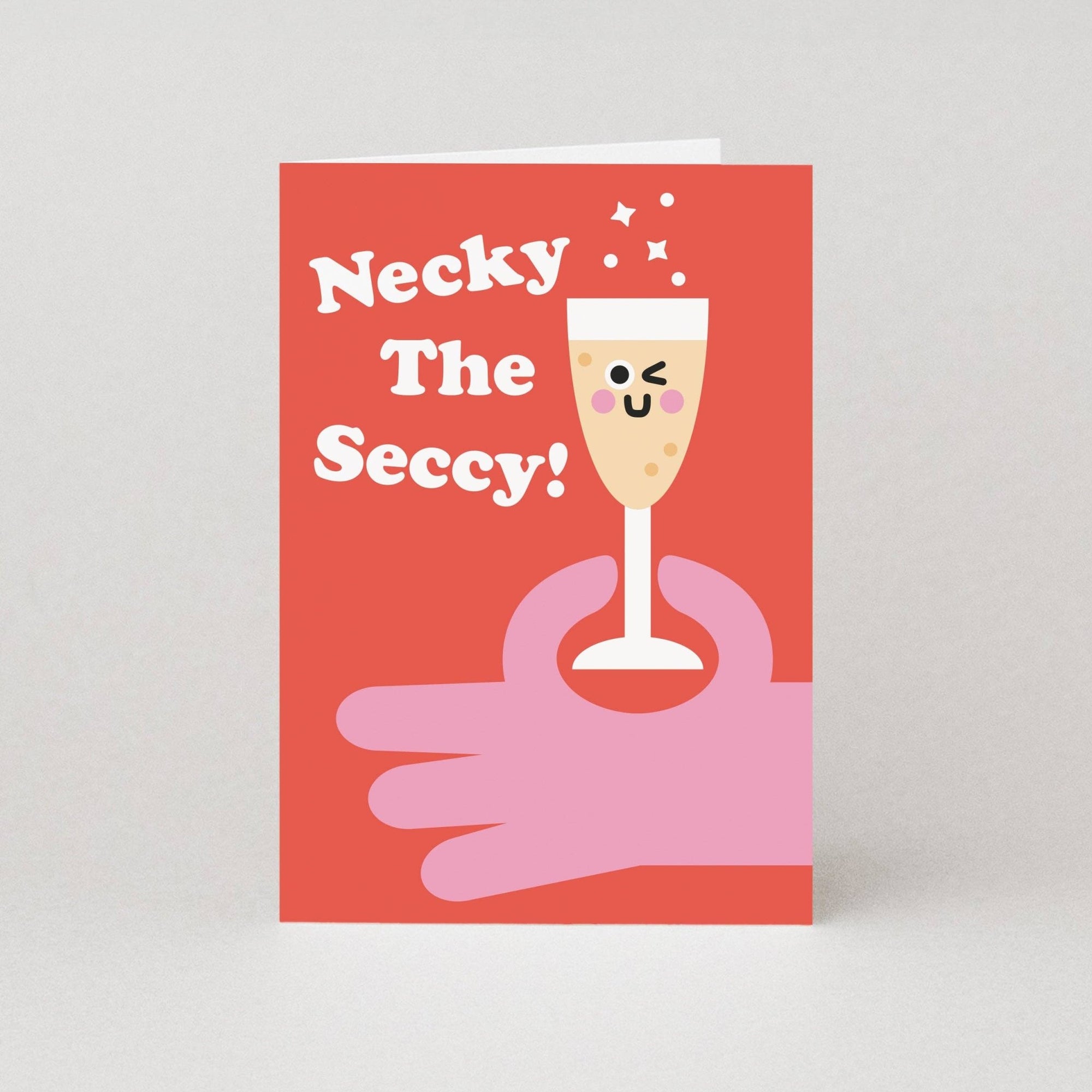 Necky The Seccy Prosecco Birthday Card | Congratulations Car - Studio Boketto Modern Love Store Glasgow