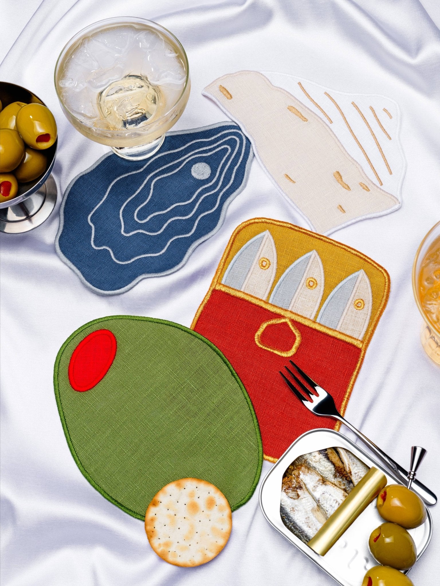 ✨NEW✨ Hors D'Oeuvres Cocktail Napkins - Set Of 4 - Piecework Puzzles Modern Love Store Glasgow