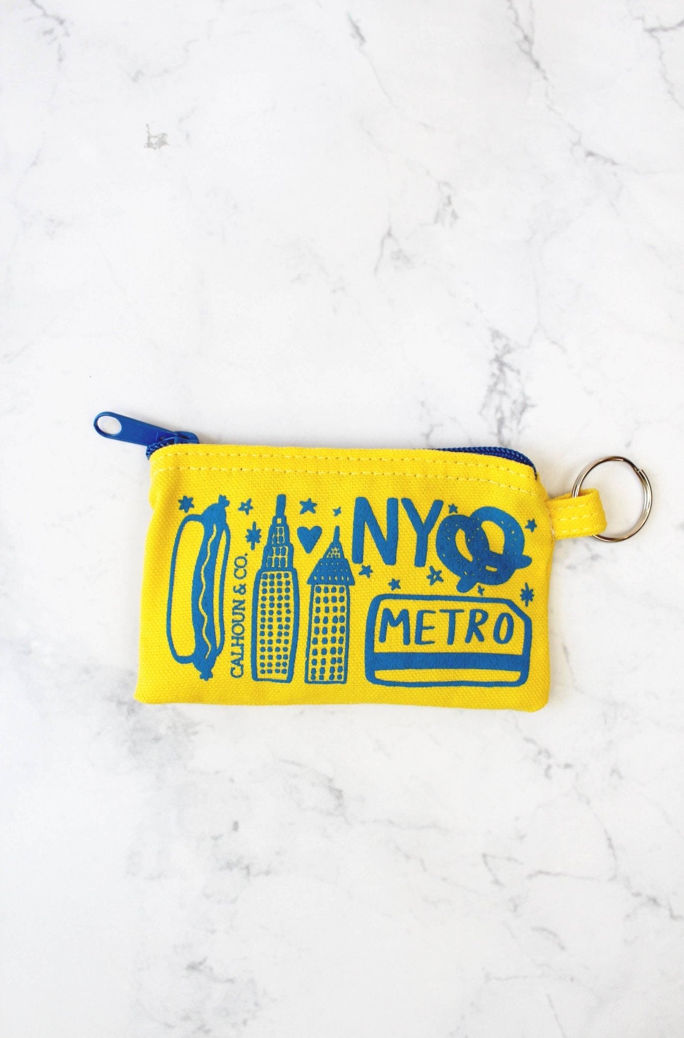 New York Zipper Card Pouch with Keyring: METRO CARD - Calhoun & Co. Modern Love Store Glasgow