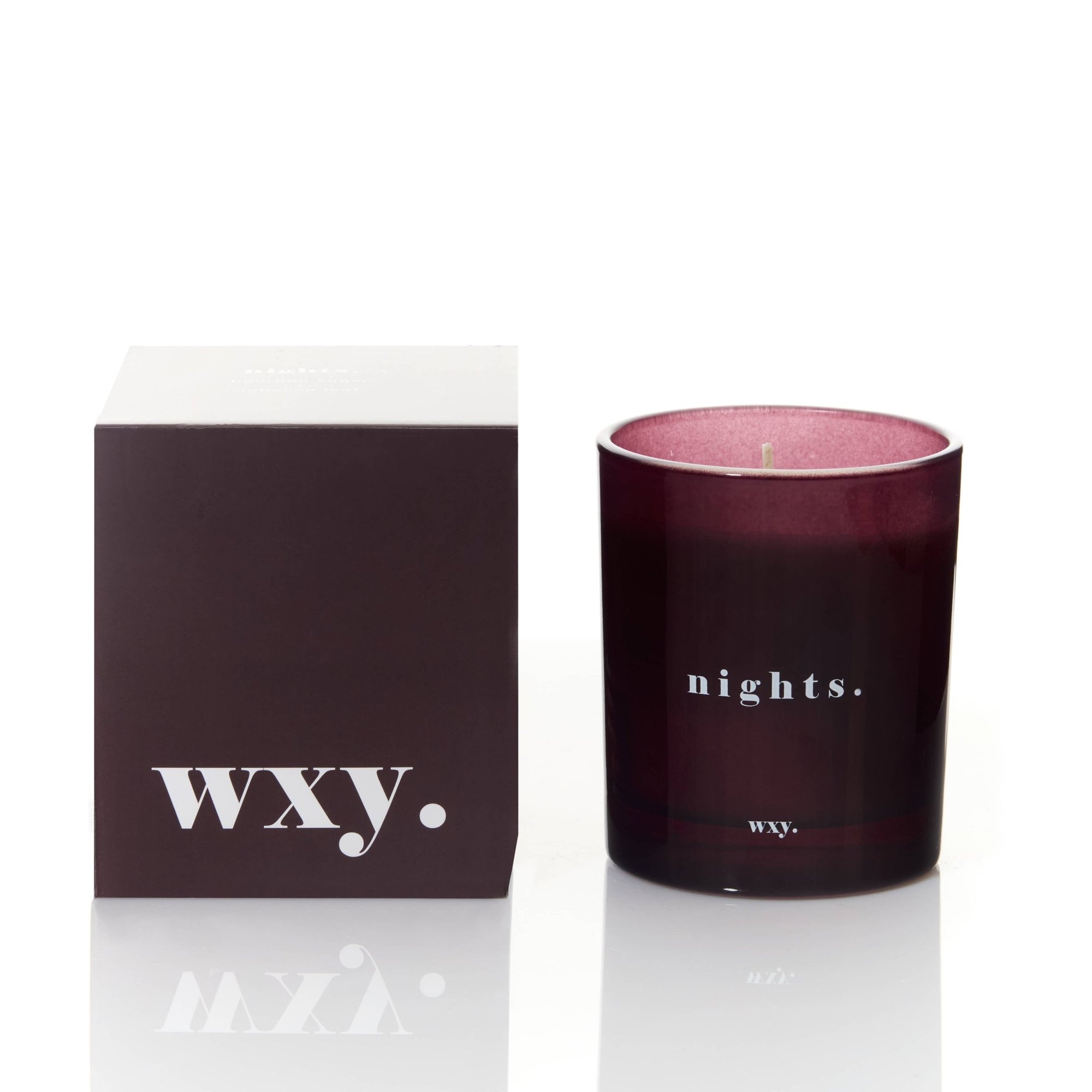 Nights 7oz Candle - Bourbon + Tobacco Leaf - wxy. Modern Love Store Glasgow