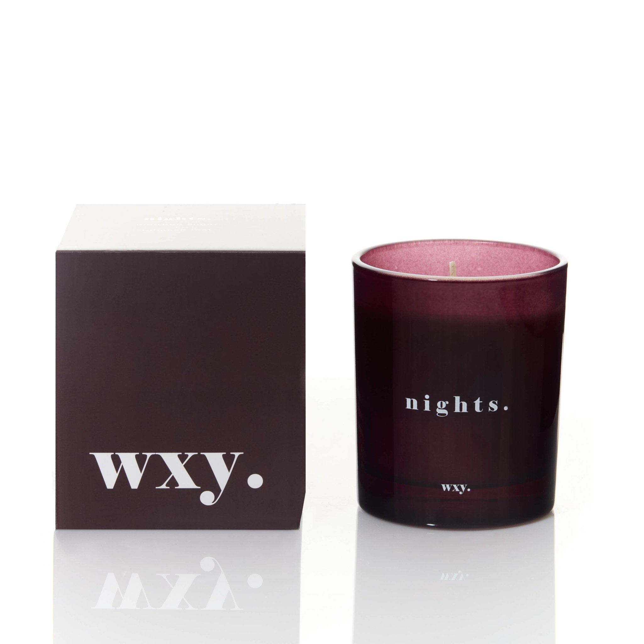 Nights 7oz Candle - Bourbon + Tobacco Leaf - wxy. Modern Love Store Glasgow