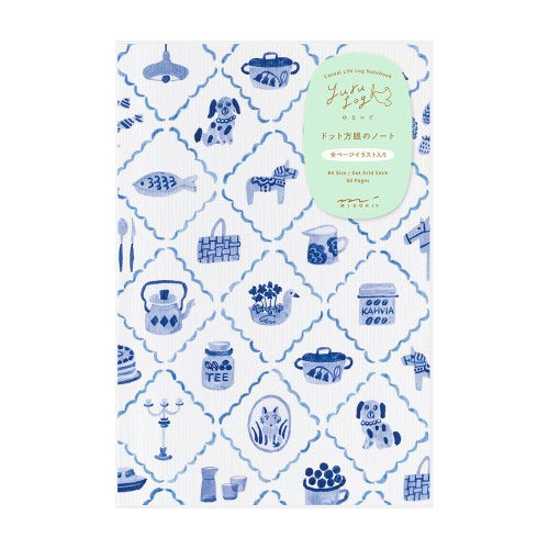 Midori Yuru Log Notebook <B6> Blue Nordi - notebook Midori Modern Love Store Glasgow