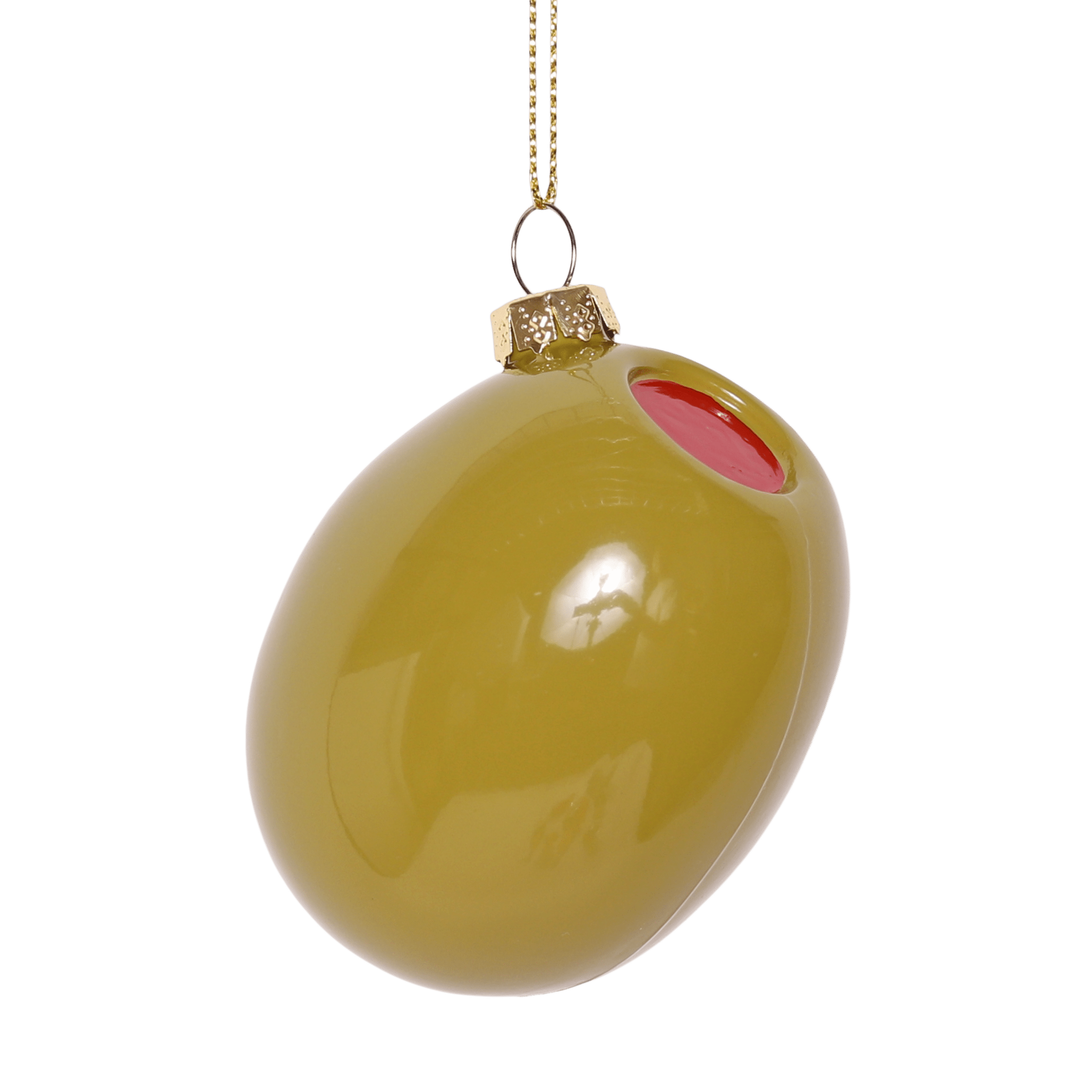 Olive Glass Christmas Bauble - studio THIE Modern Love Store Glasgow