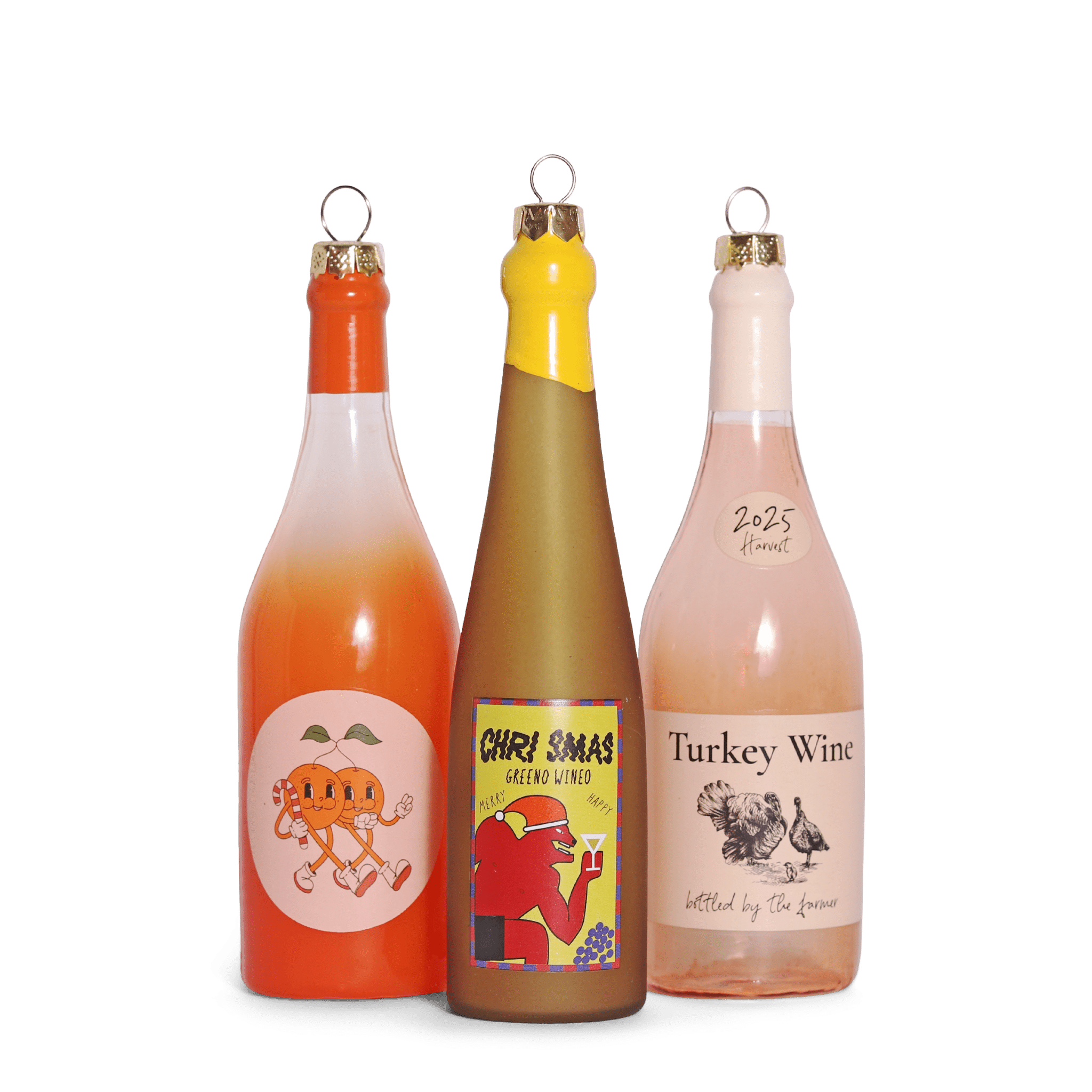 Orange Wine Glass Decoration, 13cm - studio THIE Modern Love Store Glasgow