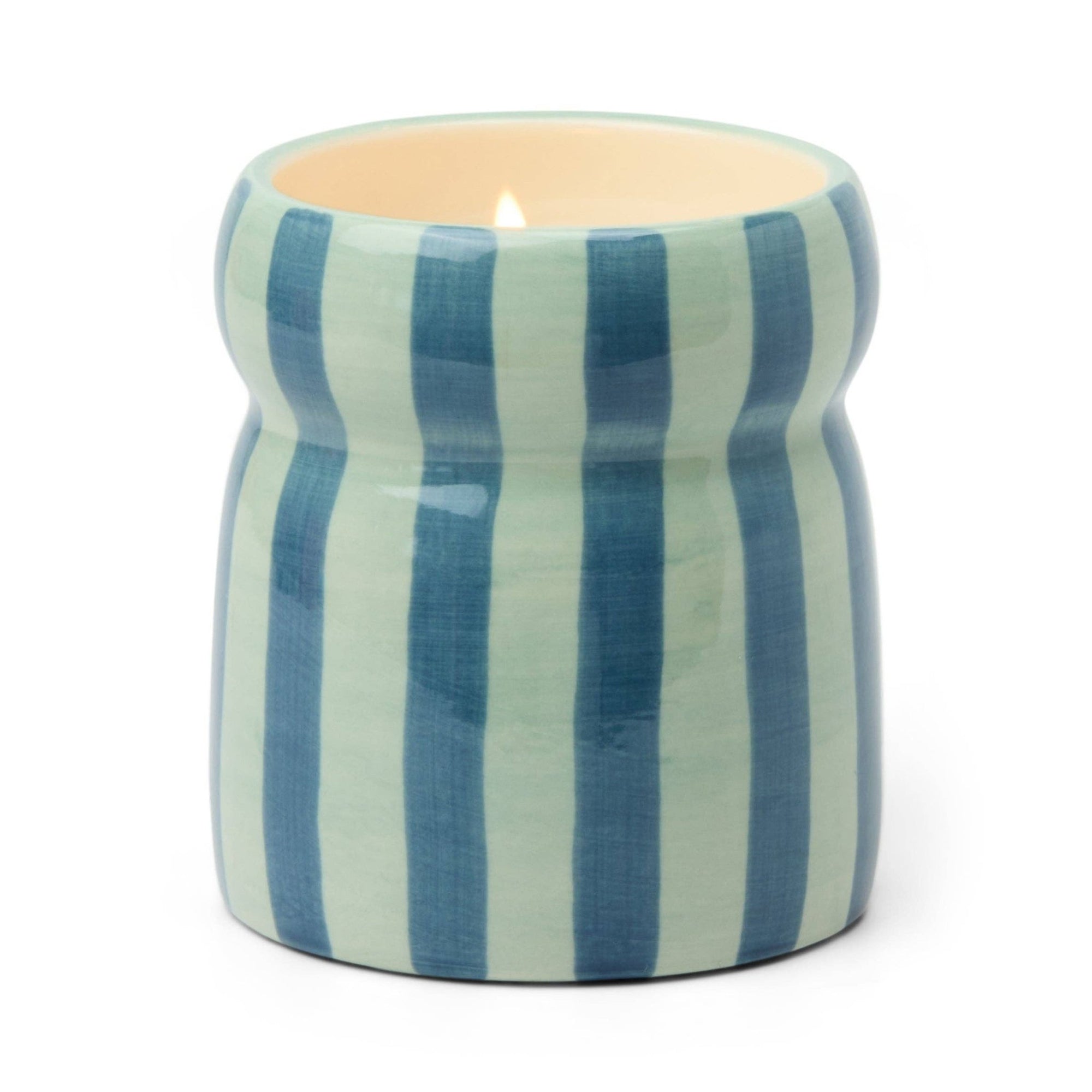 Paddy Wax Blue/Navy Striped Ceramic Candle - Warm Cider - Designworks Collective Modern Love Store Glasgow
