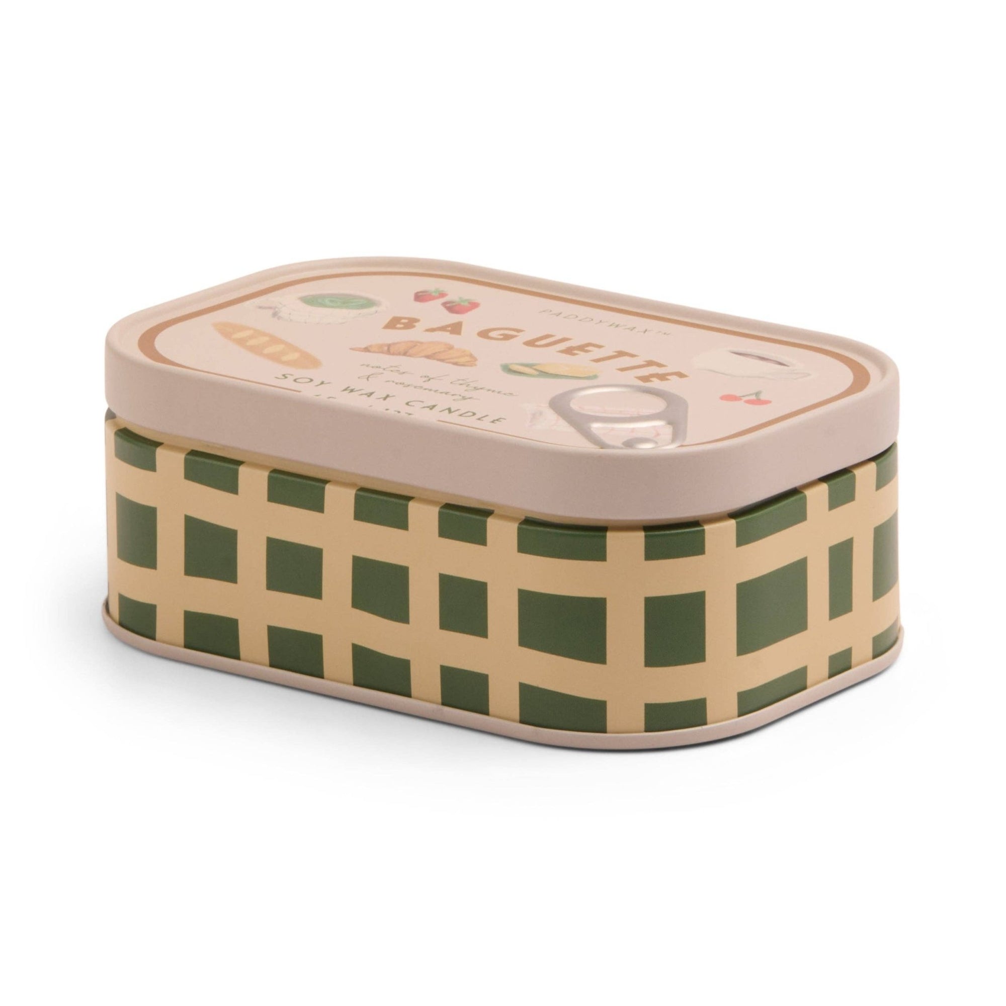 Paddywax Bistro French Baguette Tin Candle - Rosemary Thyme - Designworks Collective Modern Love Store Glasgow
