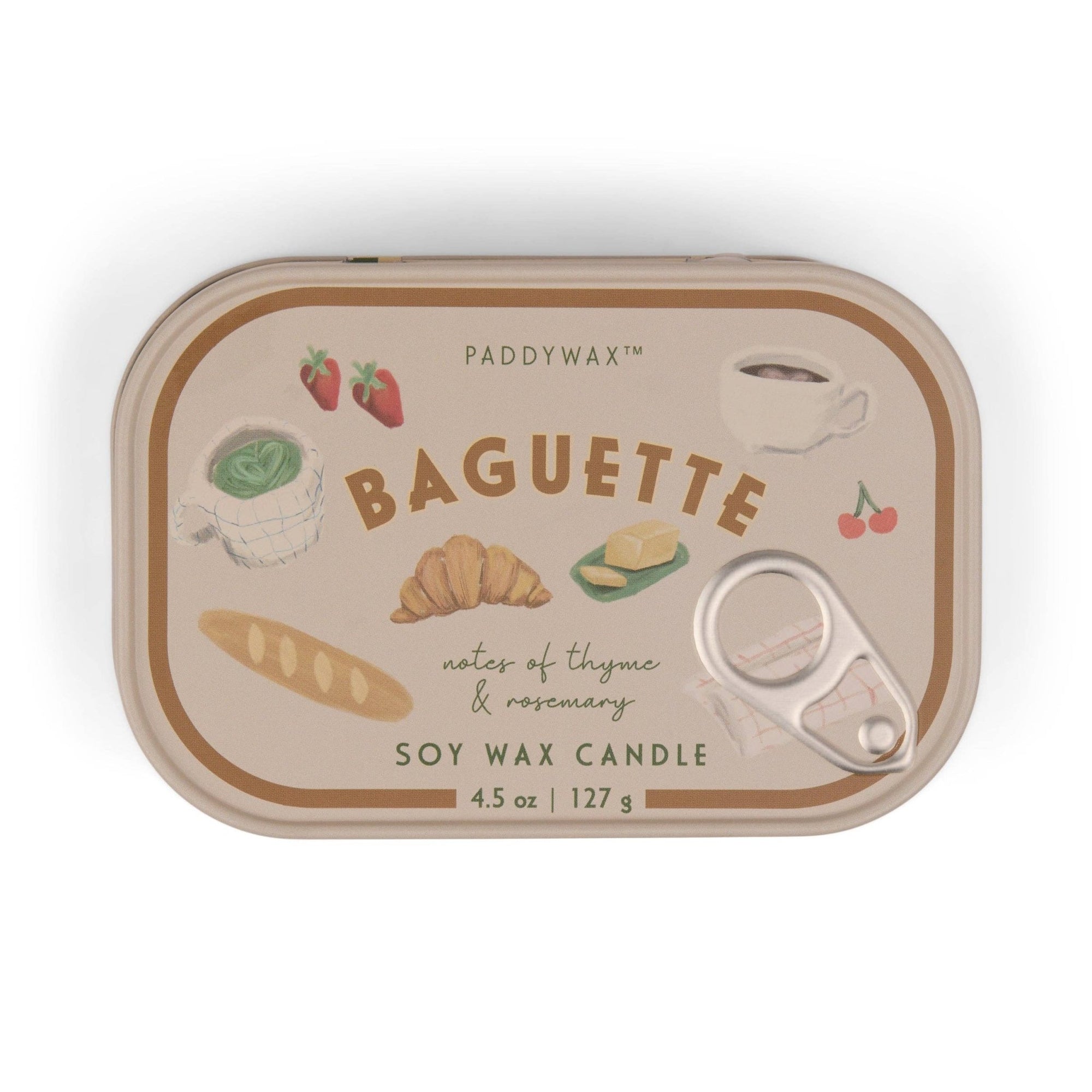 Paddywax Bistro French Baguette Tin Candle - Rosemary Thyme - Designworks Collective Modern Love Store Glasgow