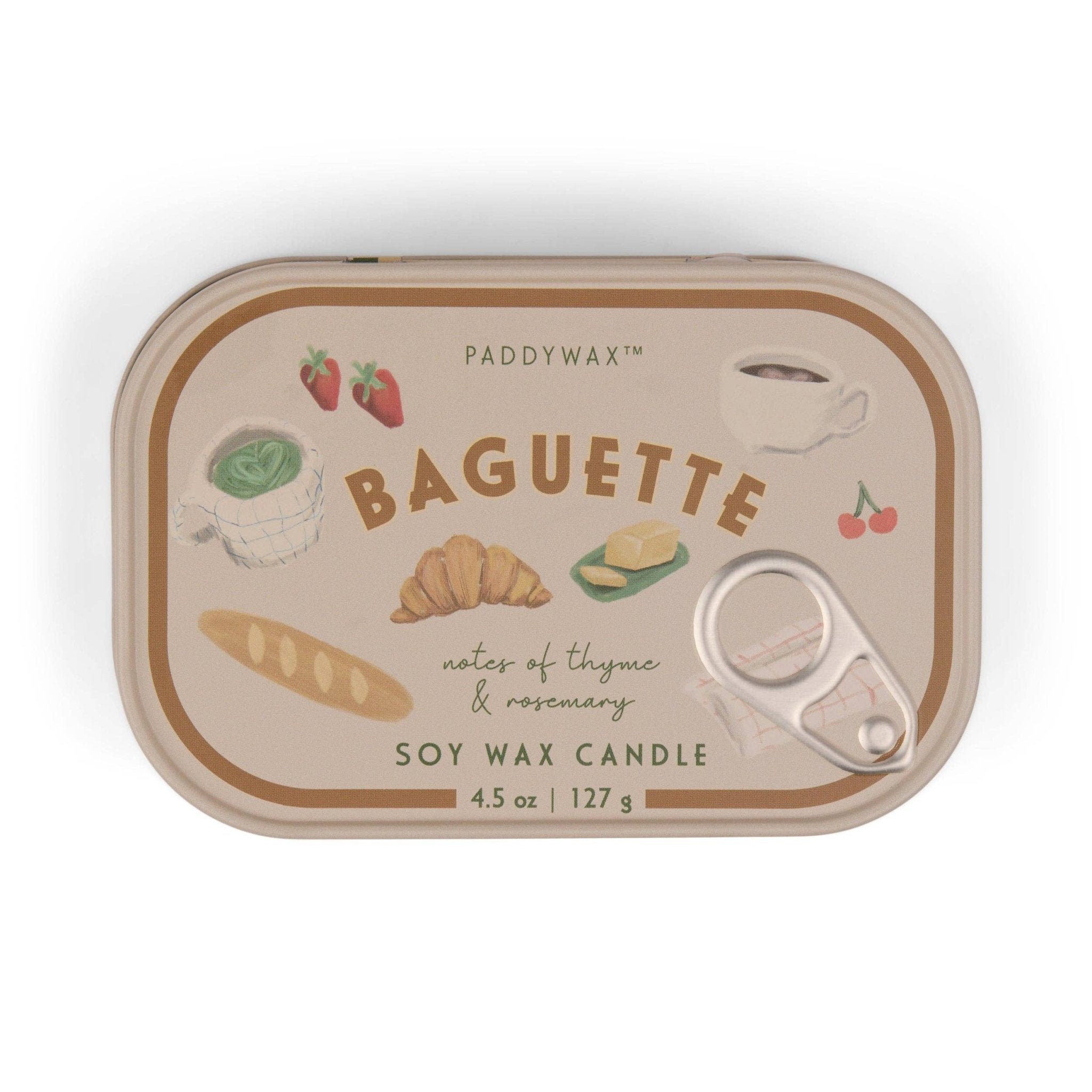 Paddywax Bistro French Baguette Tin Candle - Rosemary Thyme - Designworks Collective Modern Love Store Glasgow