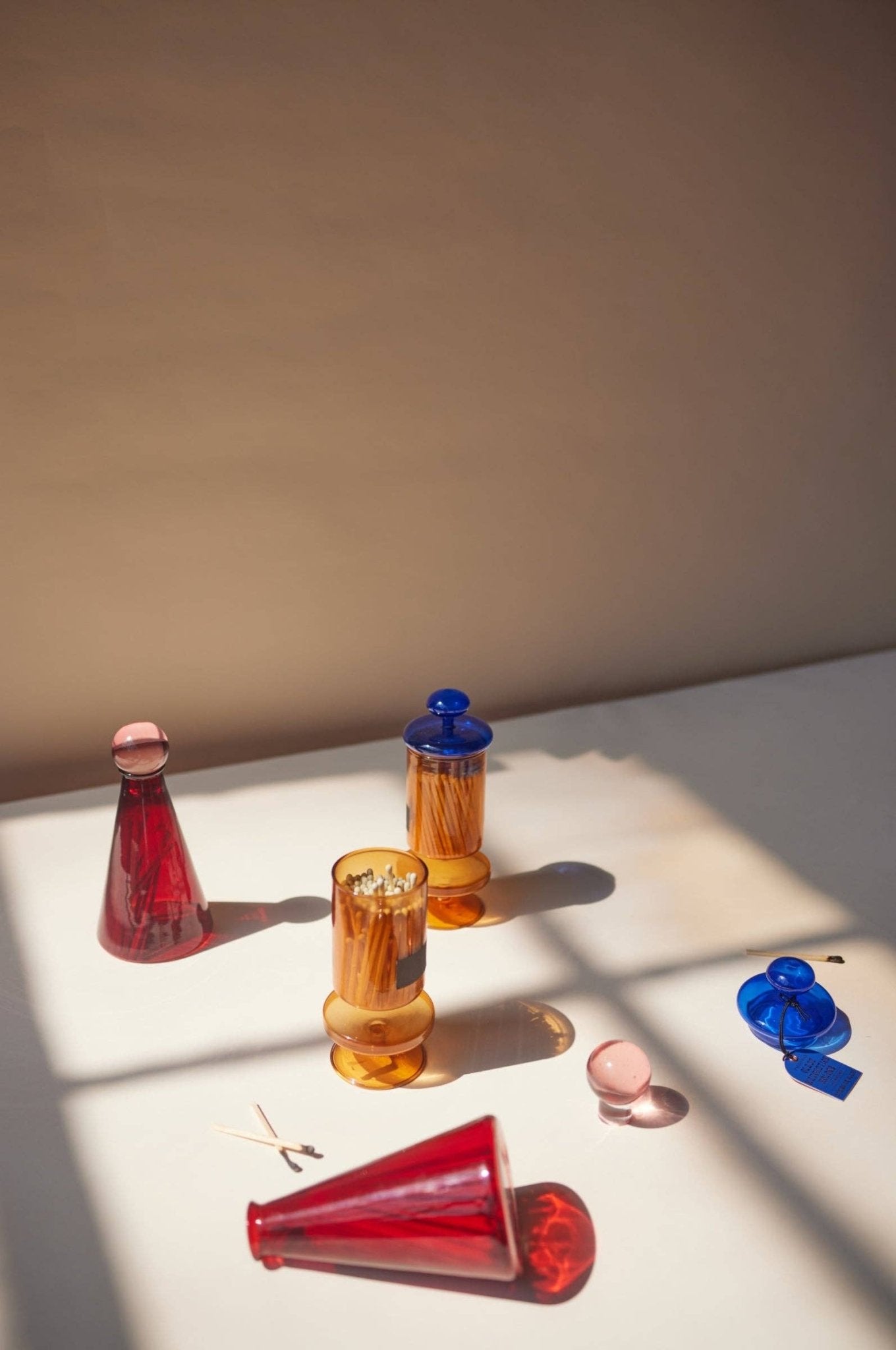 Paddywax Coloured Glass Match Holder (80 Pcs) - Volcano Red - Designworks Collective Modern Love Store Glasgow