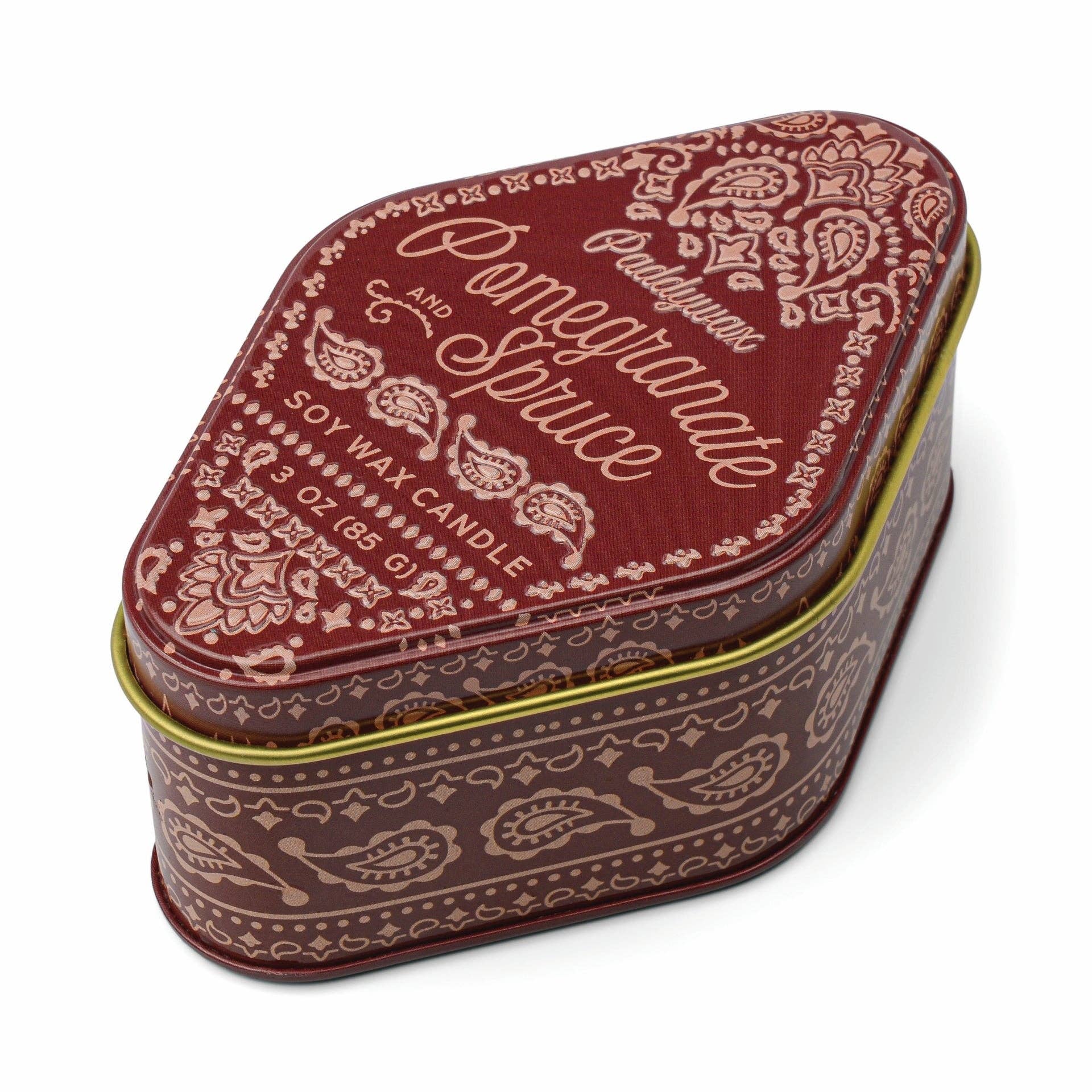 Paddywax Station Printed Tin - Pomegranate Spruce - Designworks Collective Modern Love Store Glasgow