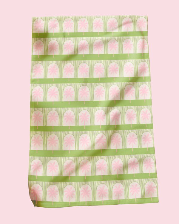 Palm Tile Green Tea Towel - Maddison Ball Creative Modern Love Store Glasgow