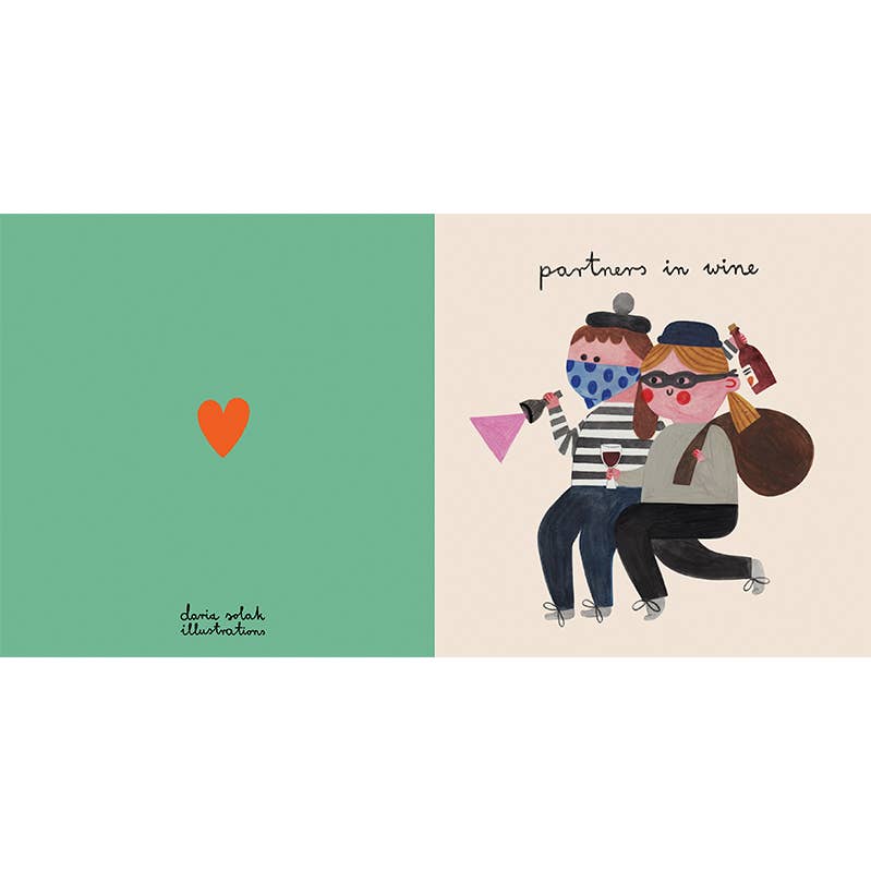 PARTNERS IN WINE card - Daria Solak Illustrations Modern Love Store Glasgow