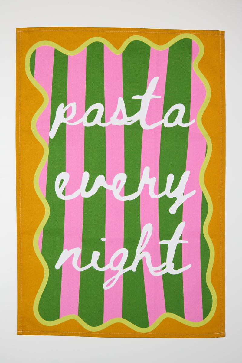 Pasta Every Night Tea Towel - Maddison Ball Creative Modern Love Store Glasgow