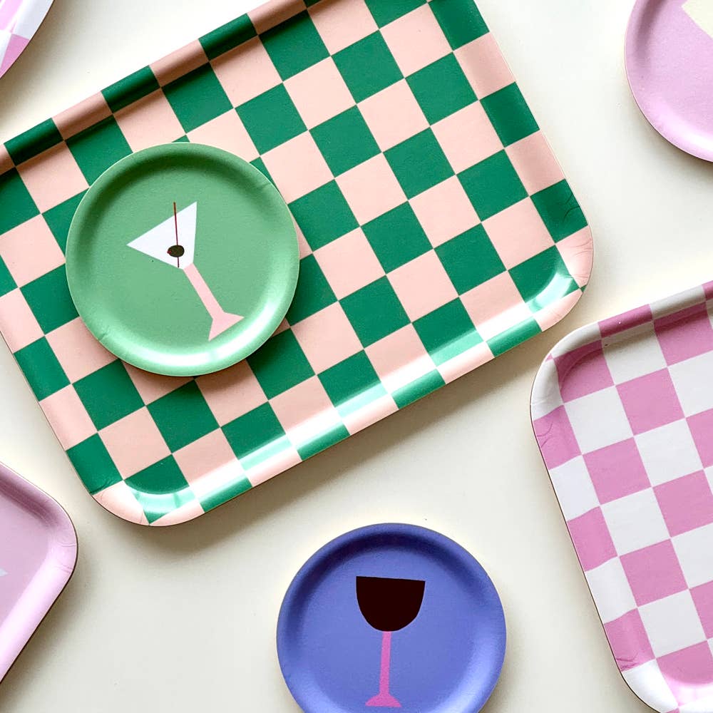 Peach & Tulip Rectangular Serving Tray - 27x20 cm - BLU KAT Modern Love Store Glasgow