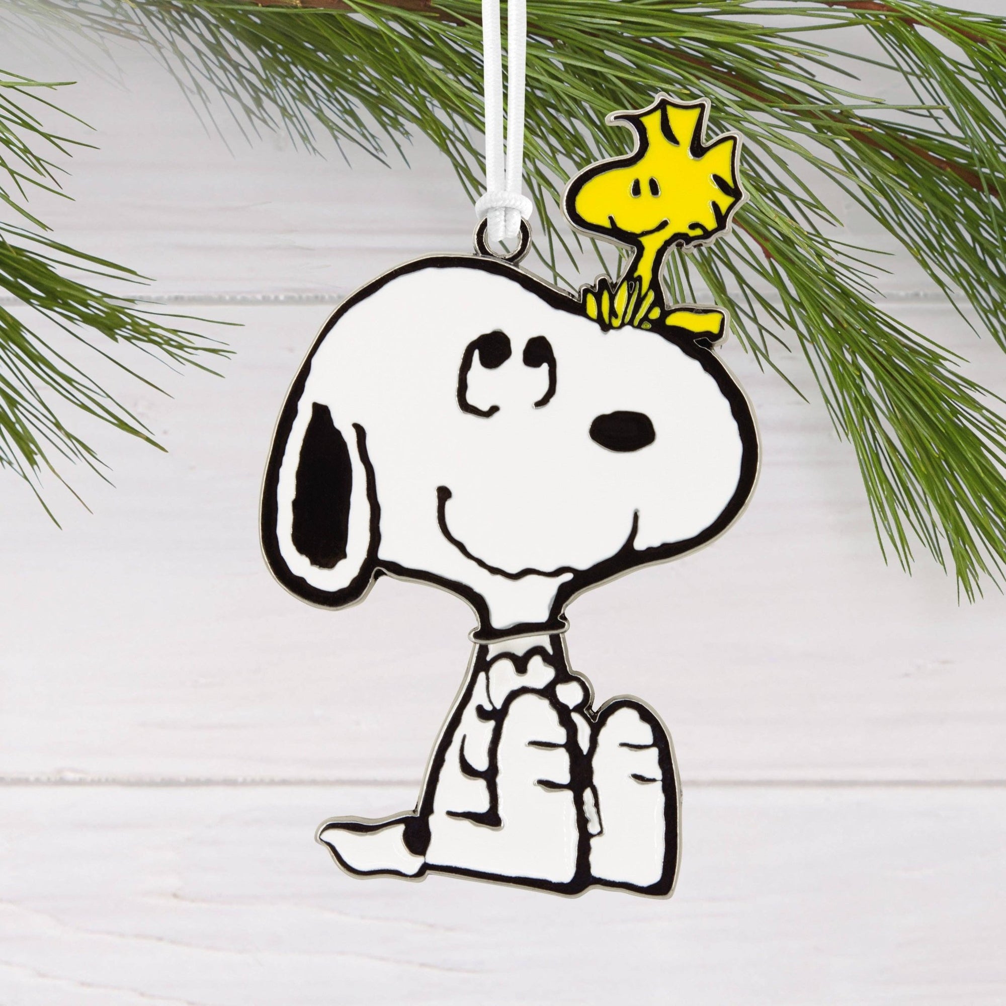 Peanuts™ Moving Metal - Snoopy & Woodstock Ornament - Hallmark Modern Love Store Glasgow