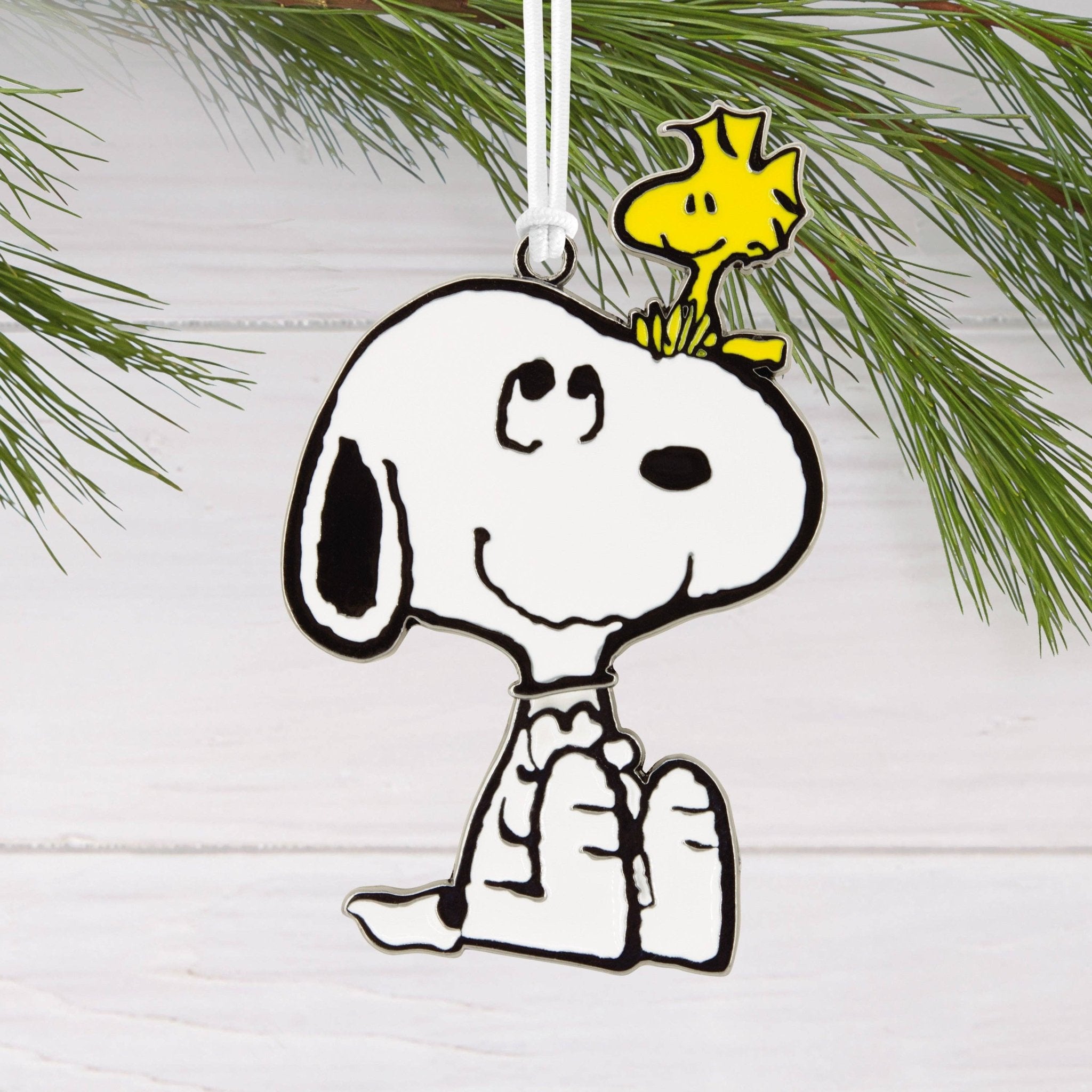 Peanuts™ Moving Metal - Snoopy & Woodstock Ornament - Hallmark Modern Love Store Glasgow