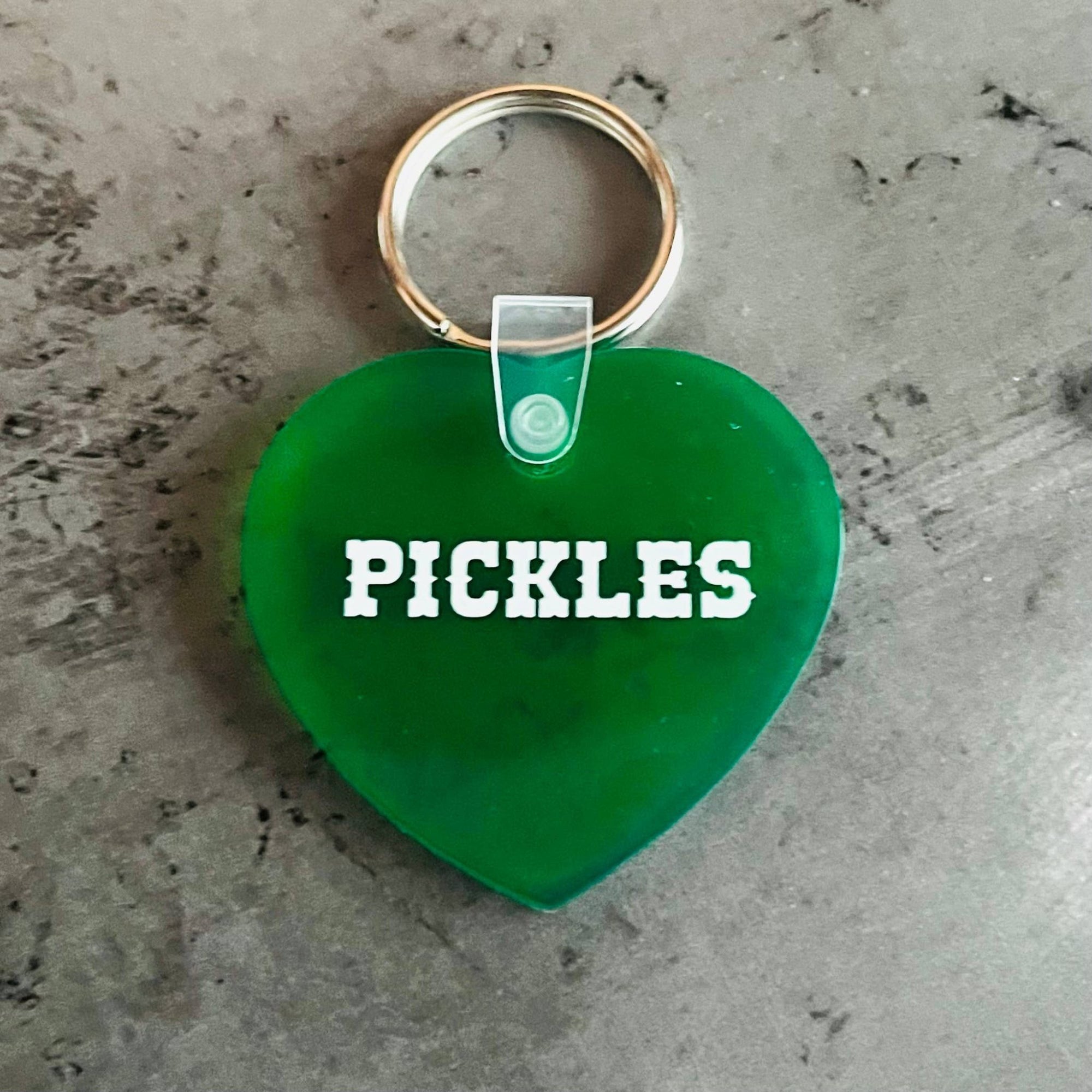 Pickles Heart Keyring - The Silver Spider Modern Love Store Glasgow