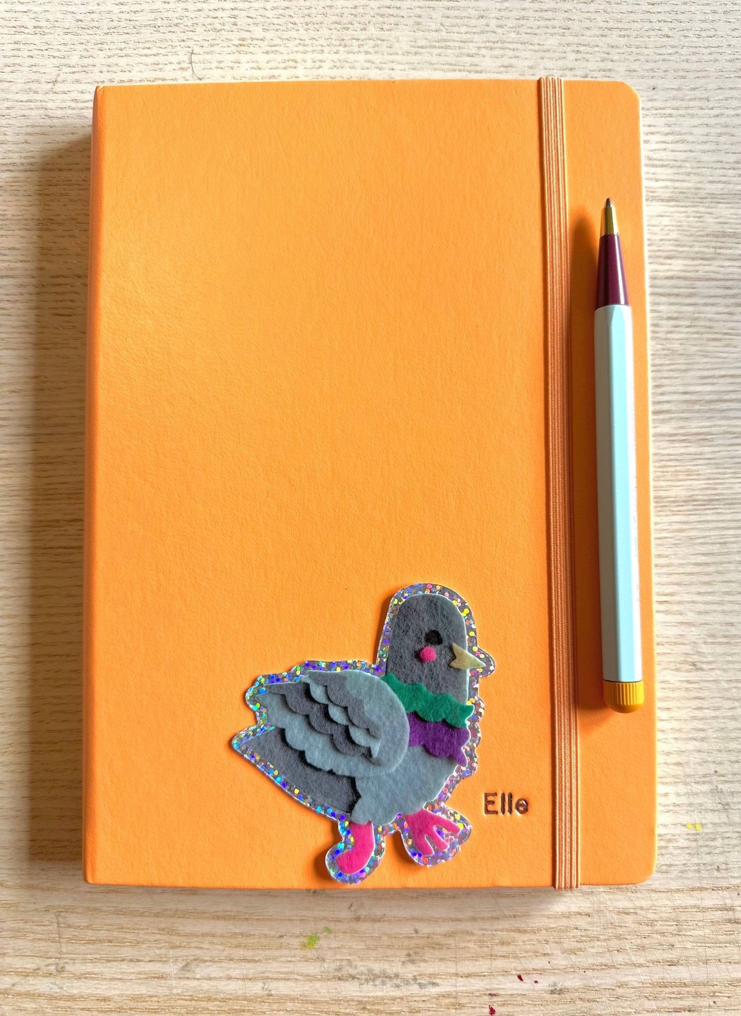 Pigeon Glitter Vinyl Sticker - Shellflower Modern Love Store Glasgow