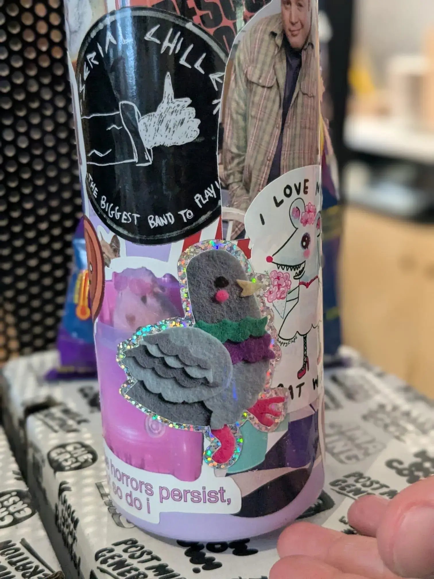 Pigeon Glitter Vinyl Sticker - Shellflower Modern Love Store Glasgow