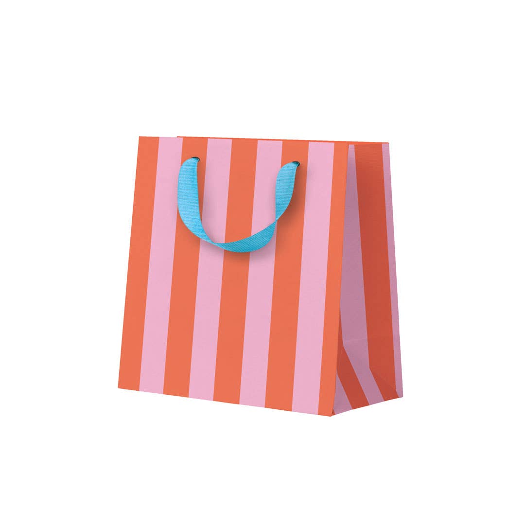 Pink and Orange Stripe Mini Gift Bag - Ohh Deer UK + EU Modern Love Store Glasgow