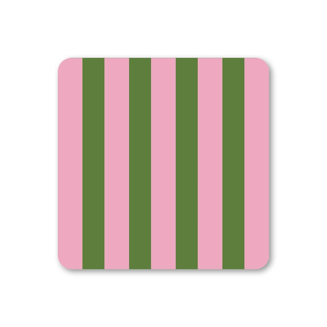 Pink & Green - Stripes Coaster - Ella Goddard Modern Love Store Glasgow