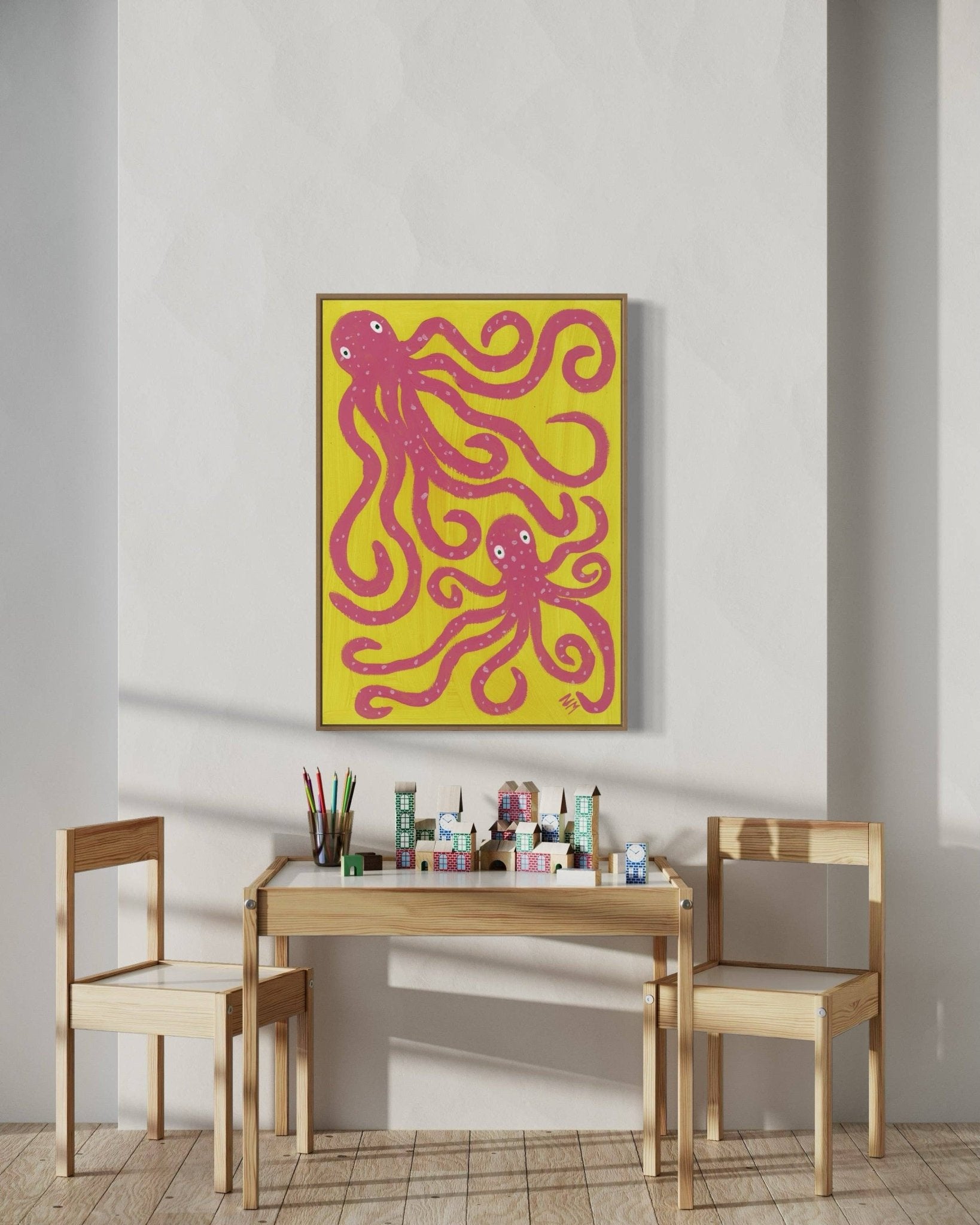 Pink octopus Print - Nancy McKie Modern Love Store Glasgow