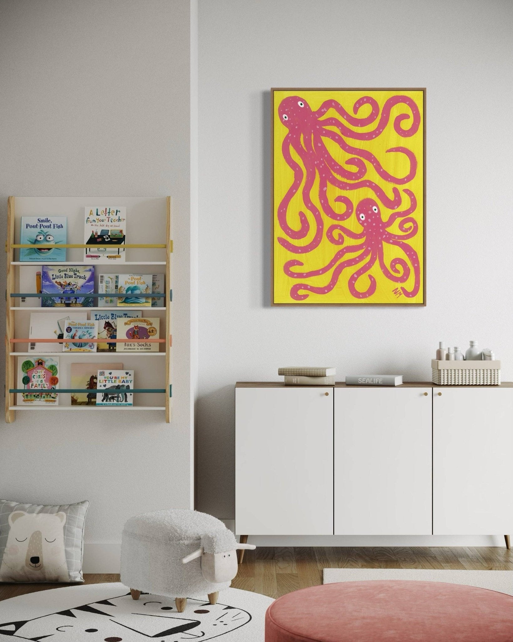 Pink octopus Print - Nancy McKie Modern Love Store Glasgow