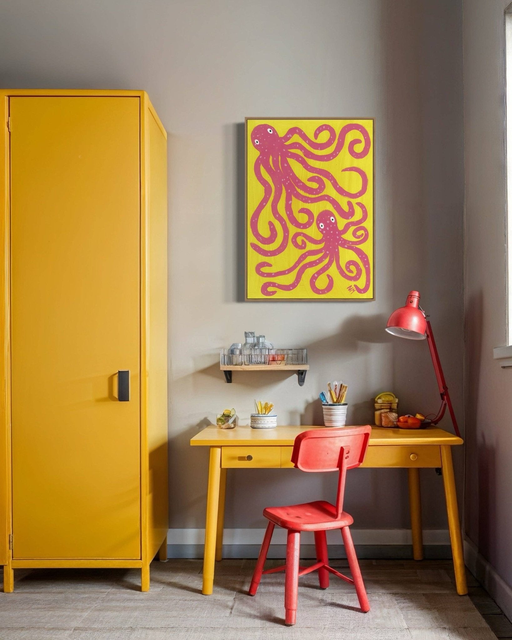 Pink octopus Print - Nancy McKie Modern Love Store Glasgow