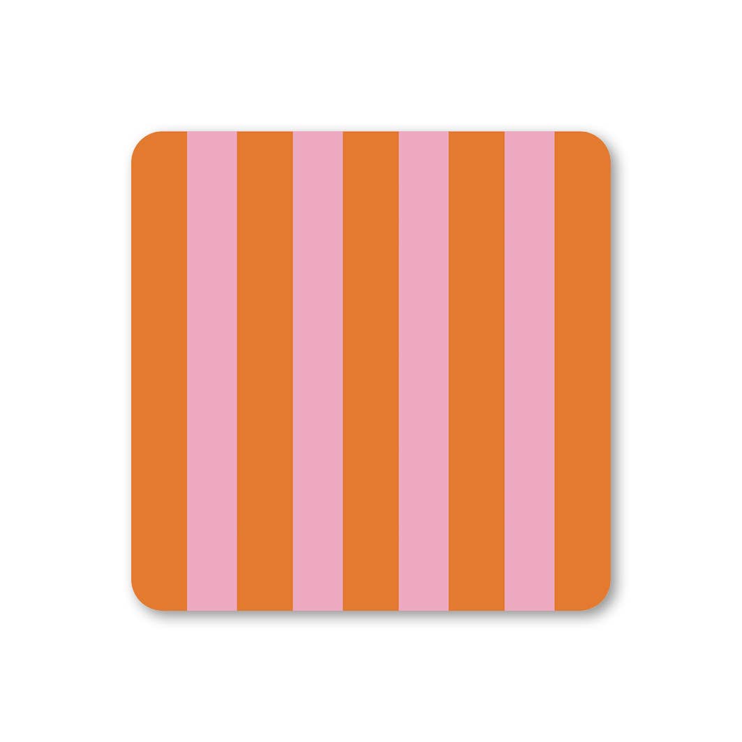 Pink & Orange - Stripes Coaster - Ella Goddard Modern Love Store Glasgow