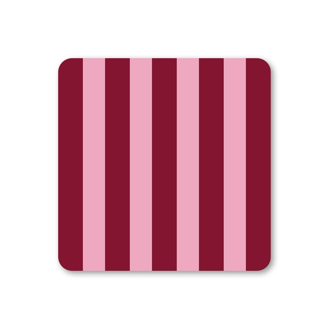Pink & Red - Stripes Coaster - Ella Goddard Modern Love Store Glasgow